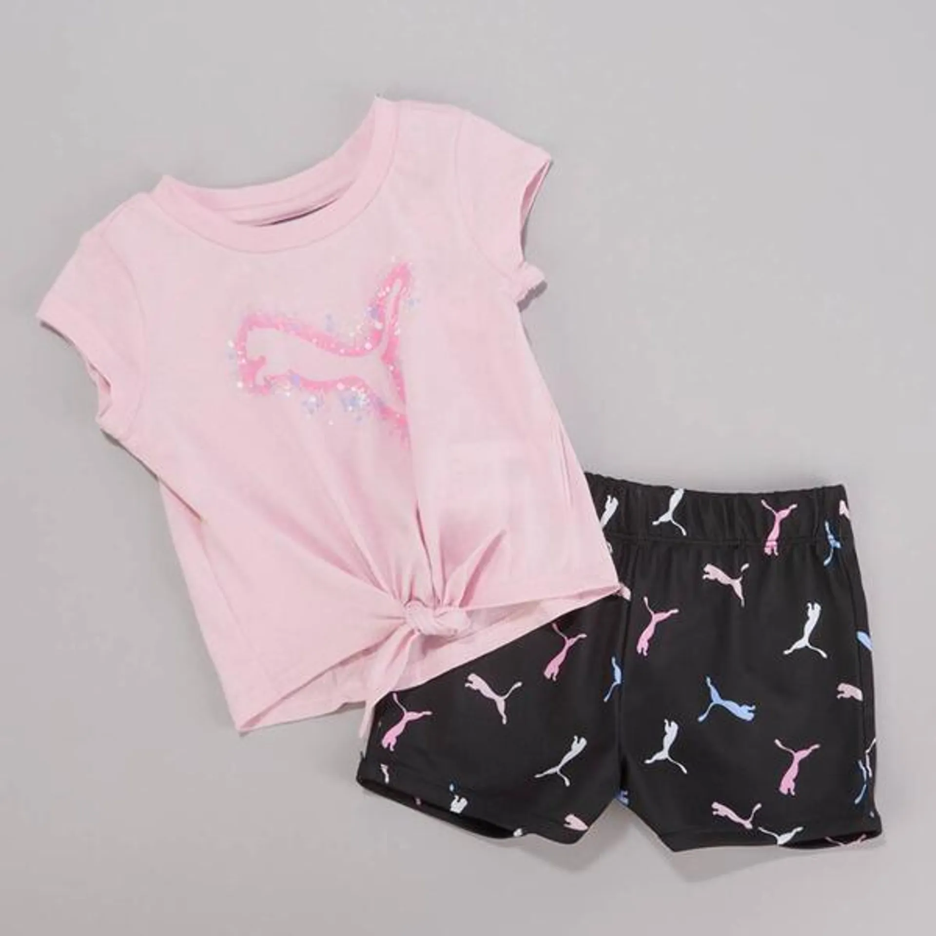 Baby Girl (12-24M) Puma® Splat Short Sleeve Tee & Shorts Set