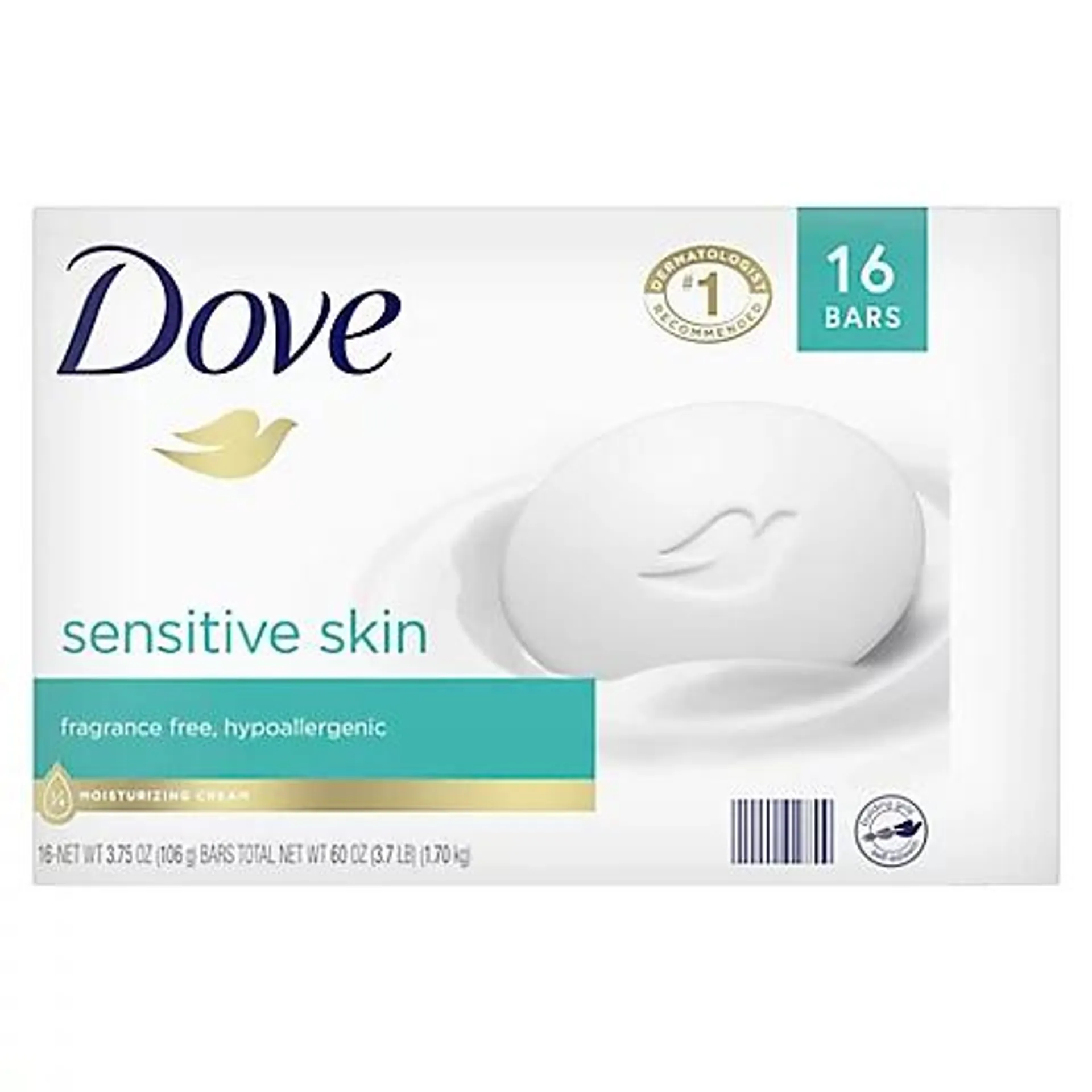 Dove Beauty Bar Sensitive Skin, 16 ct