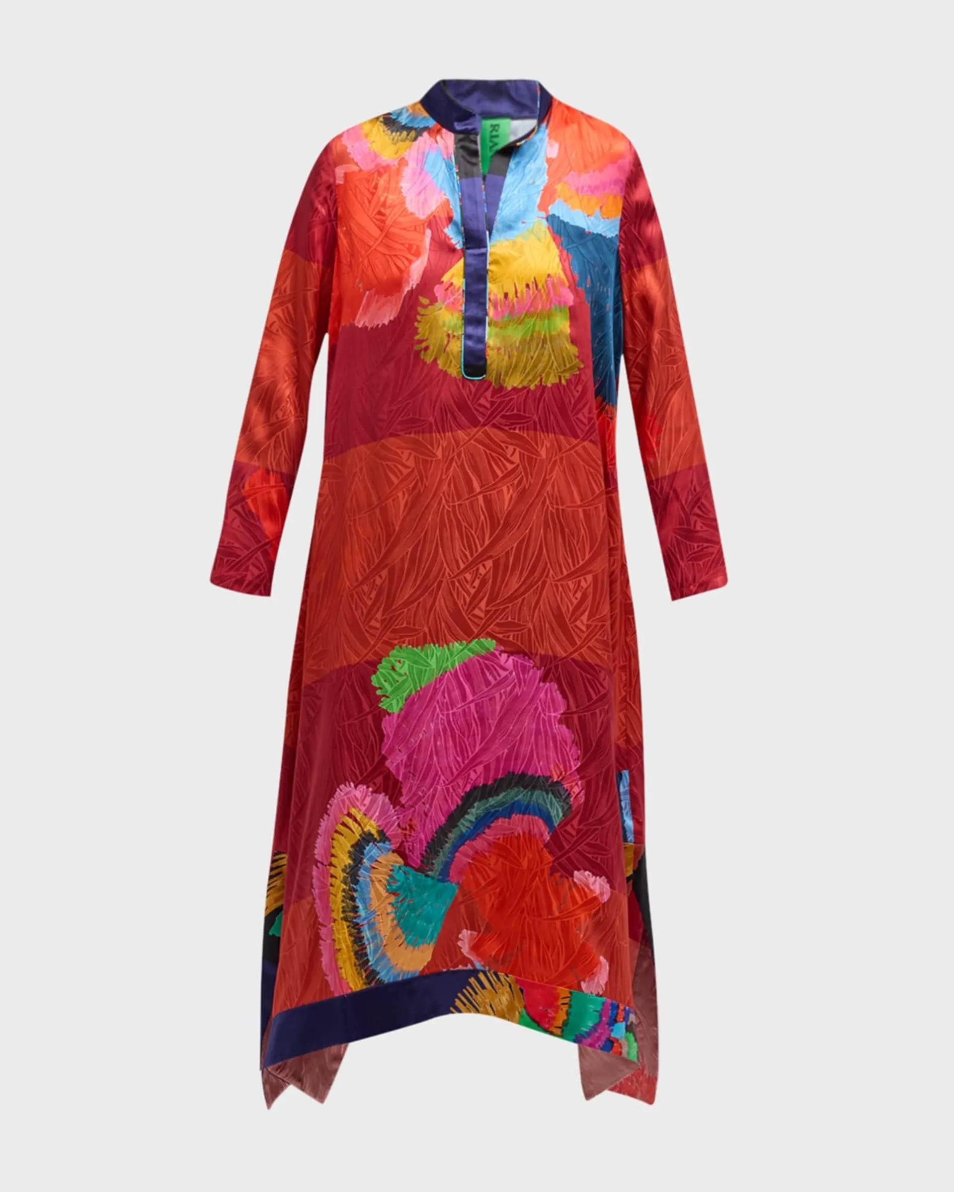 Niki Abstract High-Low Silk Kaftan