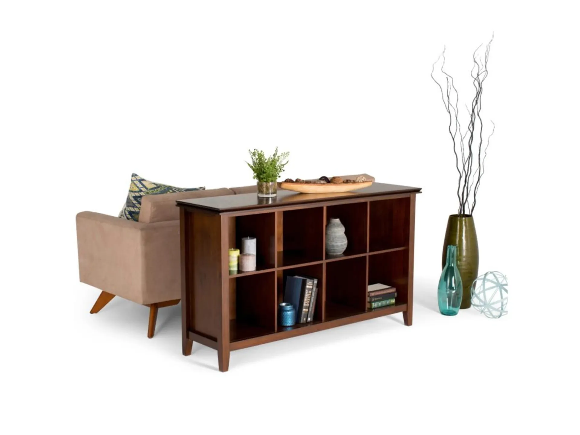 Simpli Home Amherst 8 Cube Storage Sofa Table