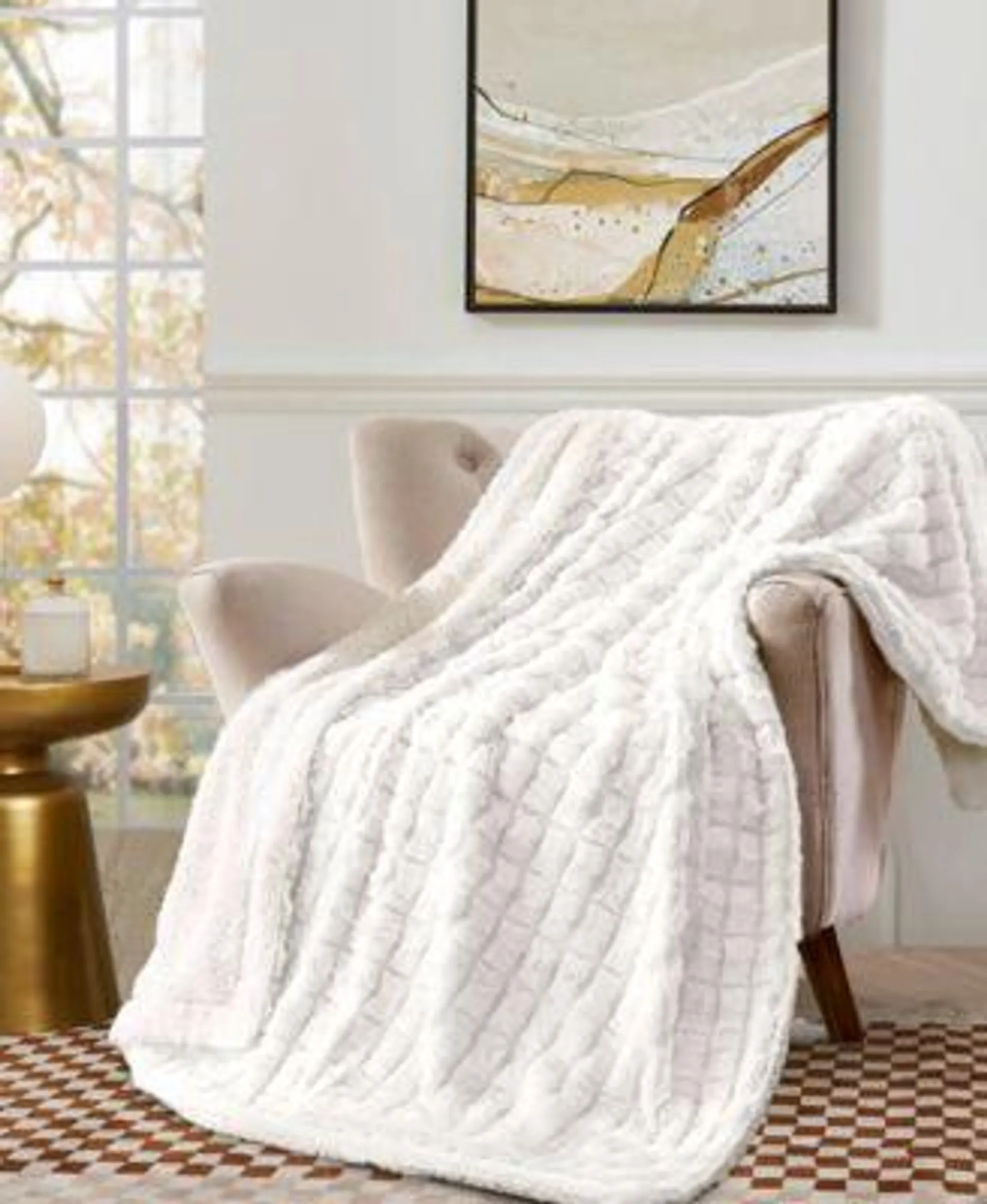 Reversible Micromink to Faux-Sherpa Tie-Dye Throw, 50" x 60", Exclusively at Macy’s