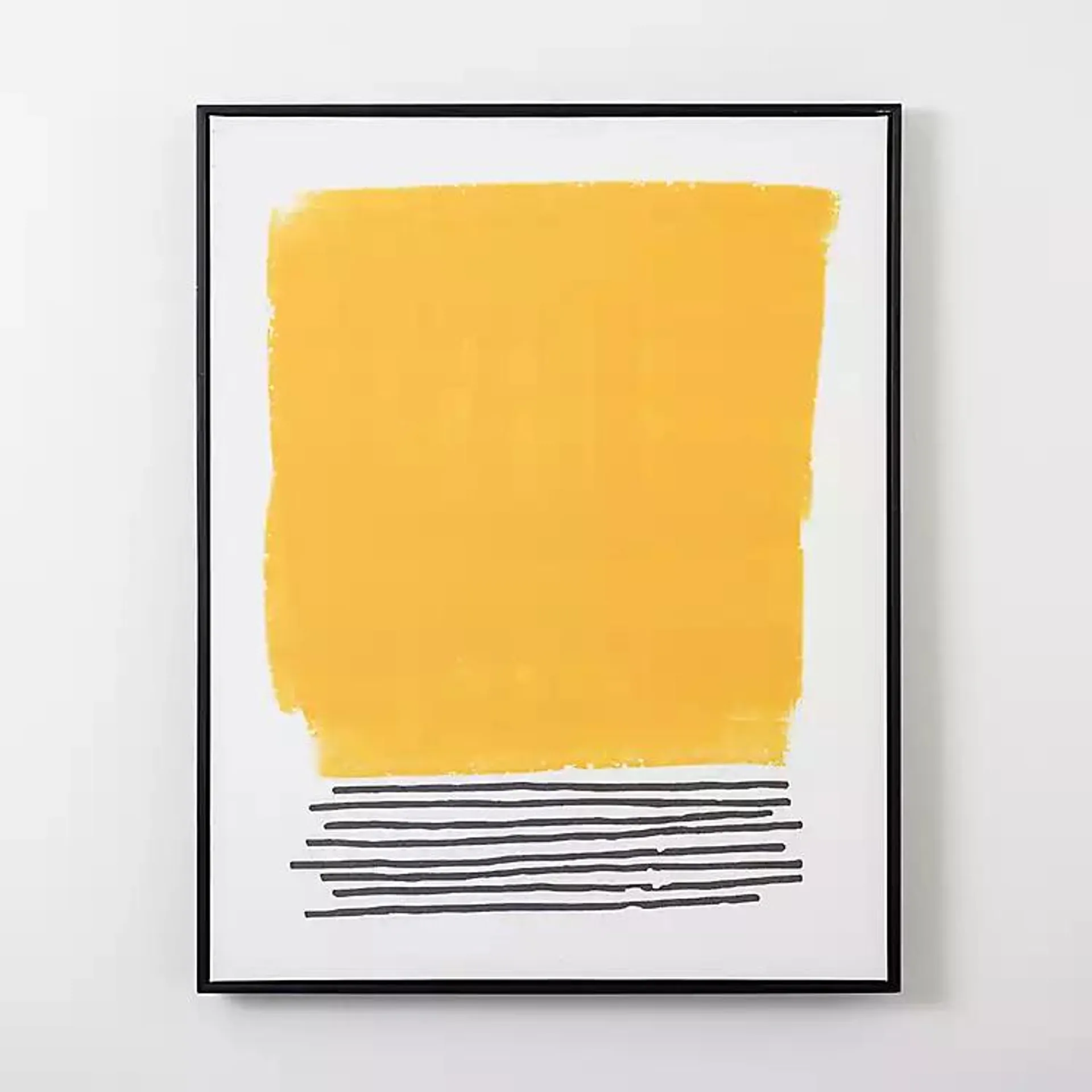 Yellow Bright Lines Abstract Canvas Art Print