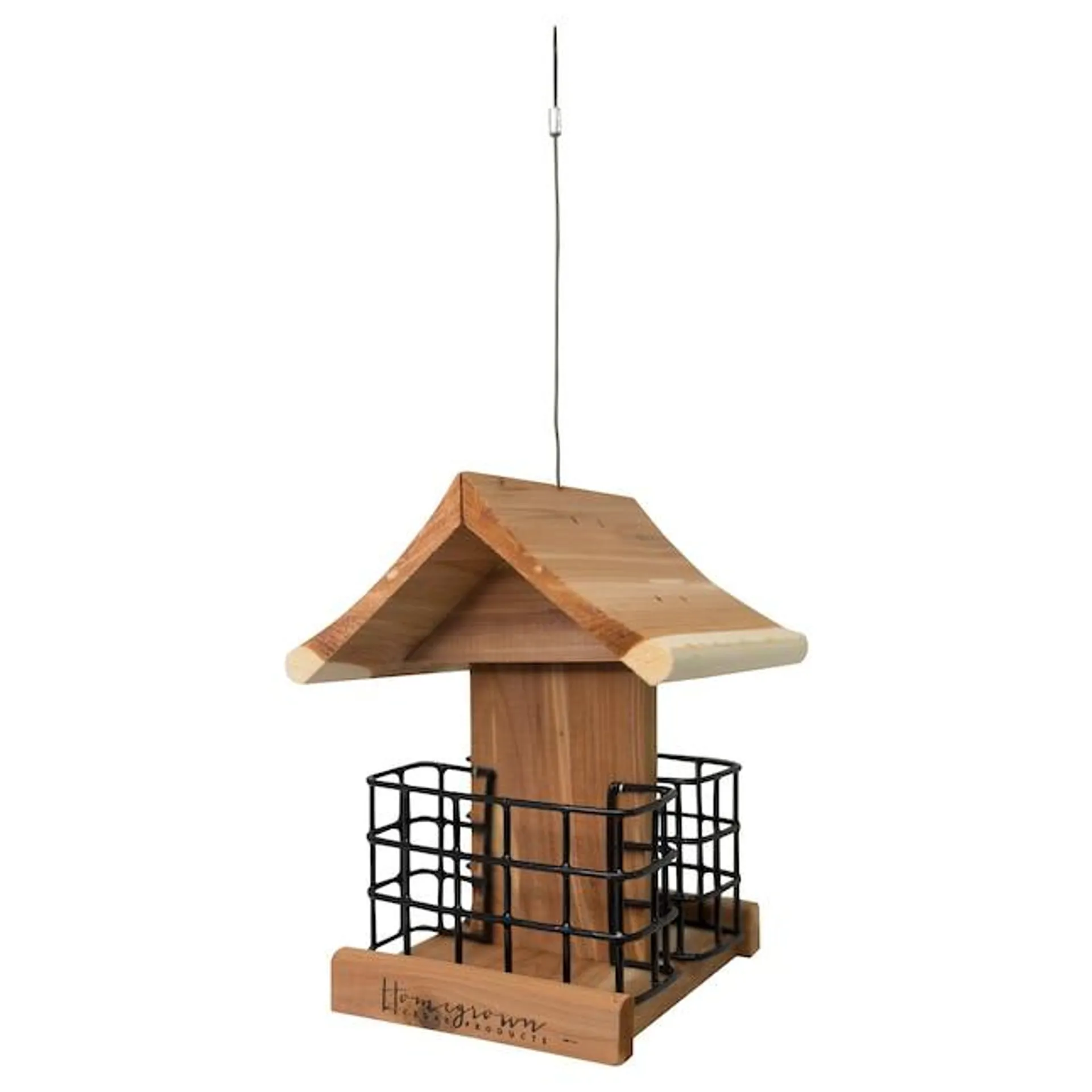 HomeGrown Wood Hanging Suet Bird Feeder- 2-lb 2-cake Capacity