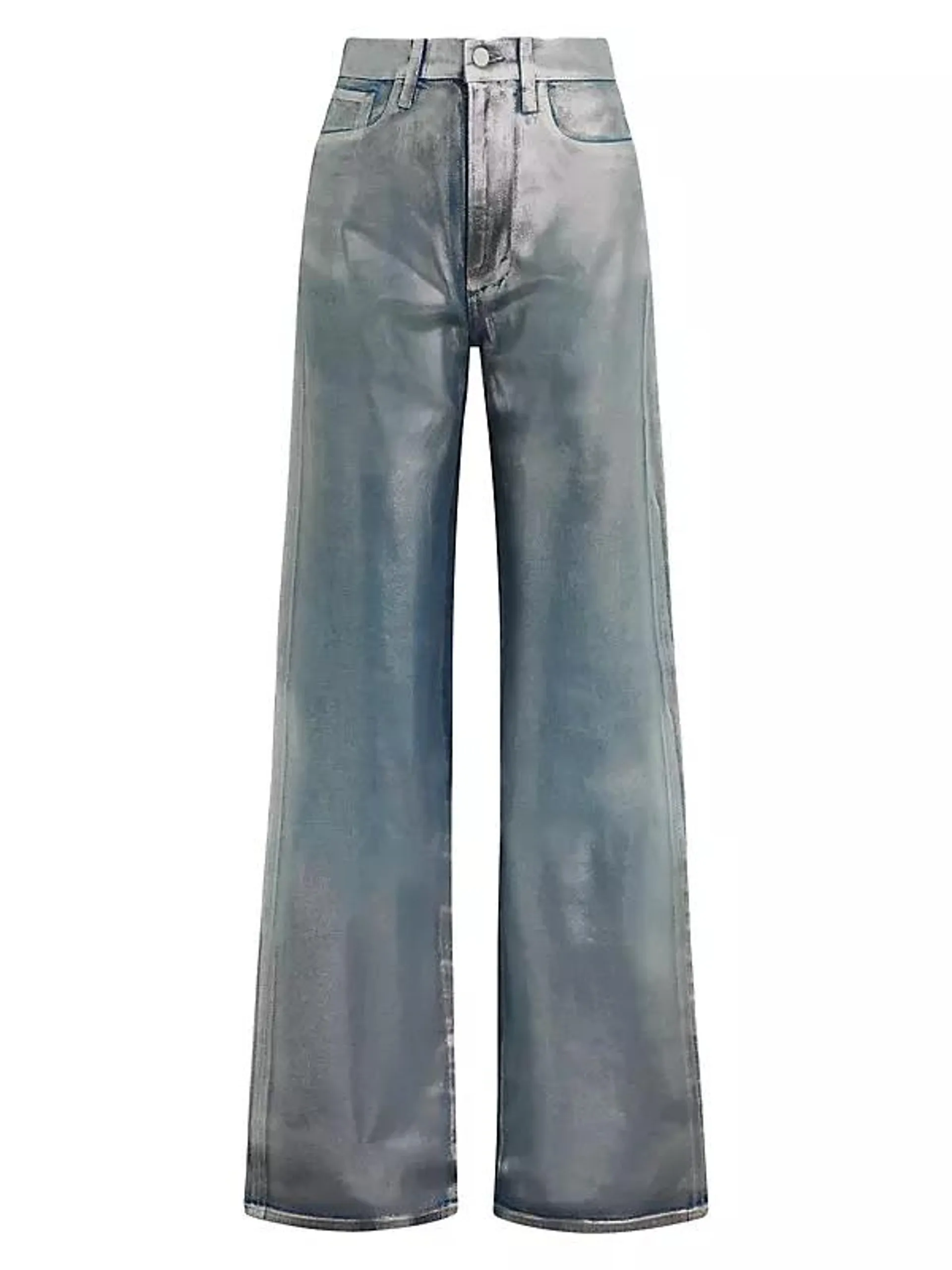 The Mia Coated High-Rise Wide-Leg Jeans