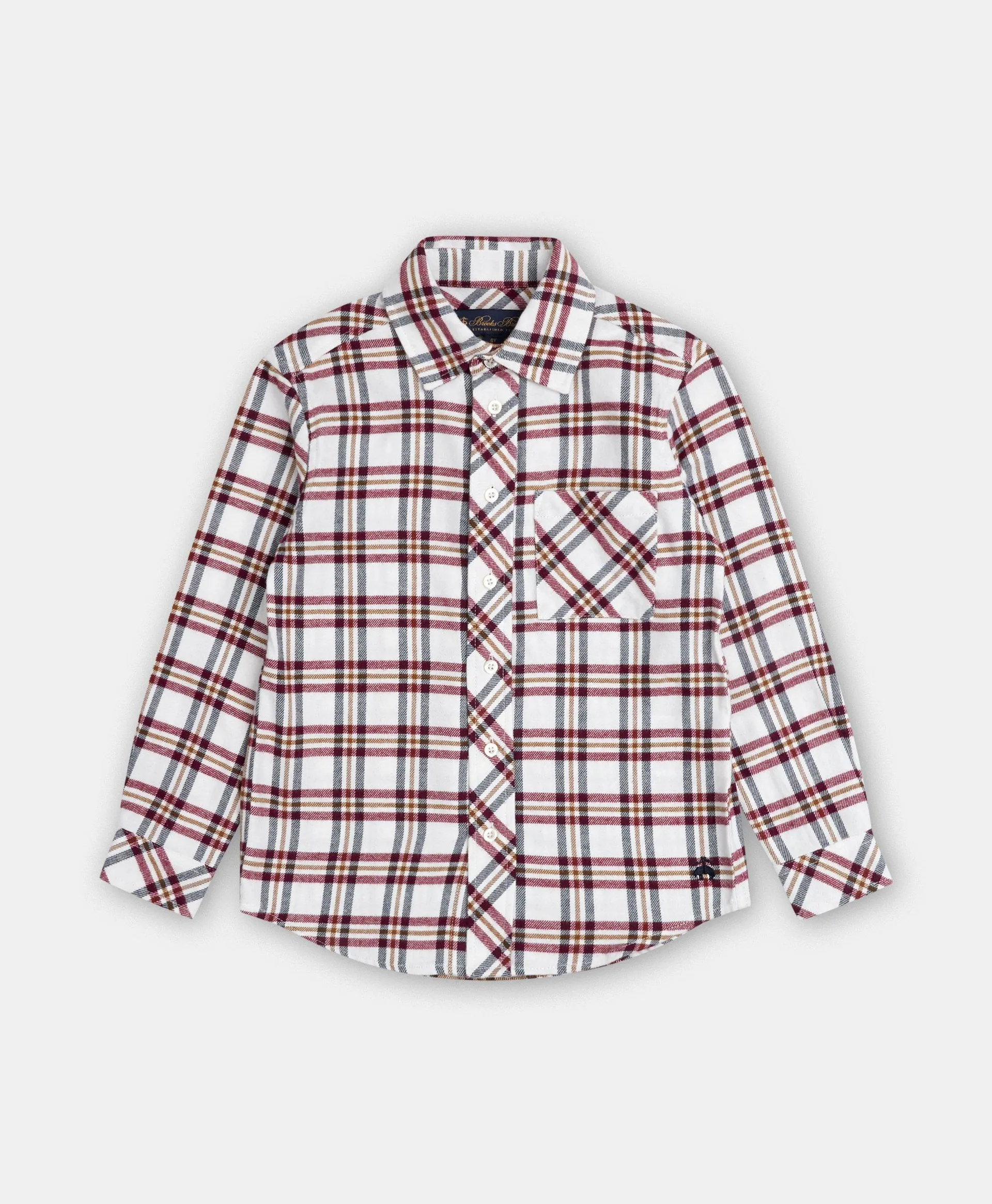 Boys Brushed Cotton Plaid Flannel Sport Shirt