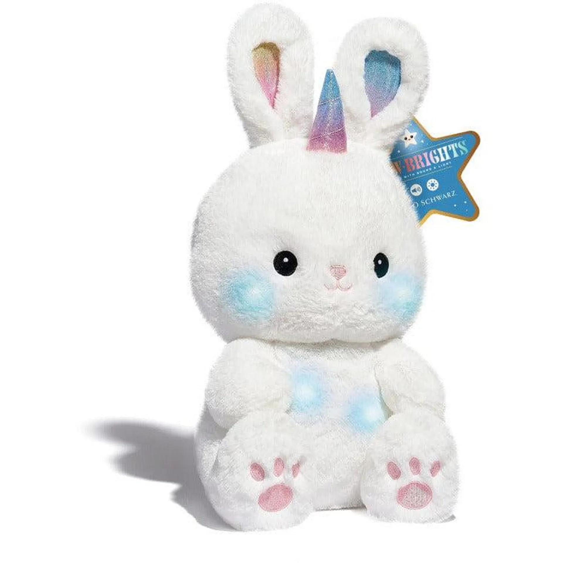 15" Glow Brights Toy Plush LED with Sound Bunnycorn - White