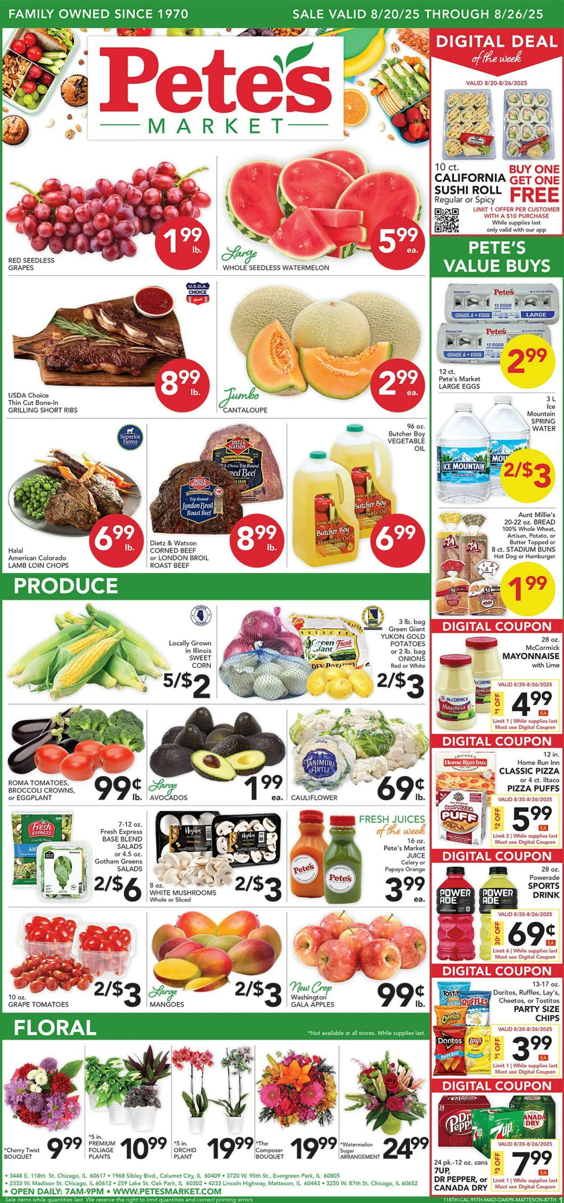 Weekly ad Pete's Fresh Market Current weekly ad from August 20 to August 26 2025 - Page 1