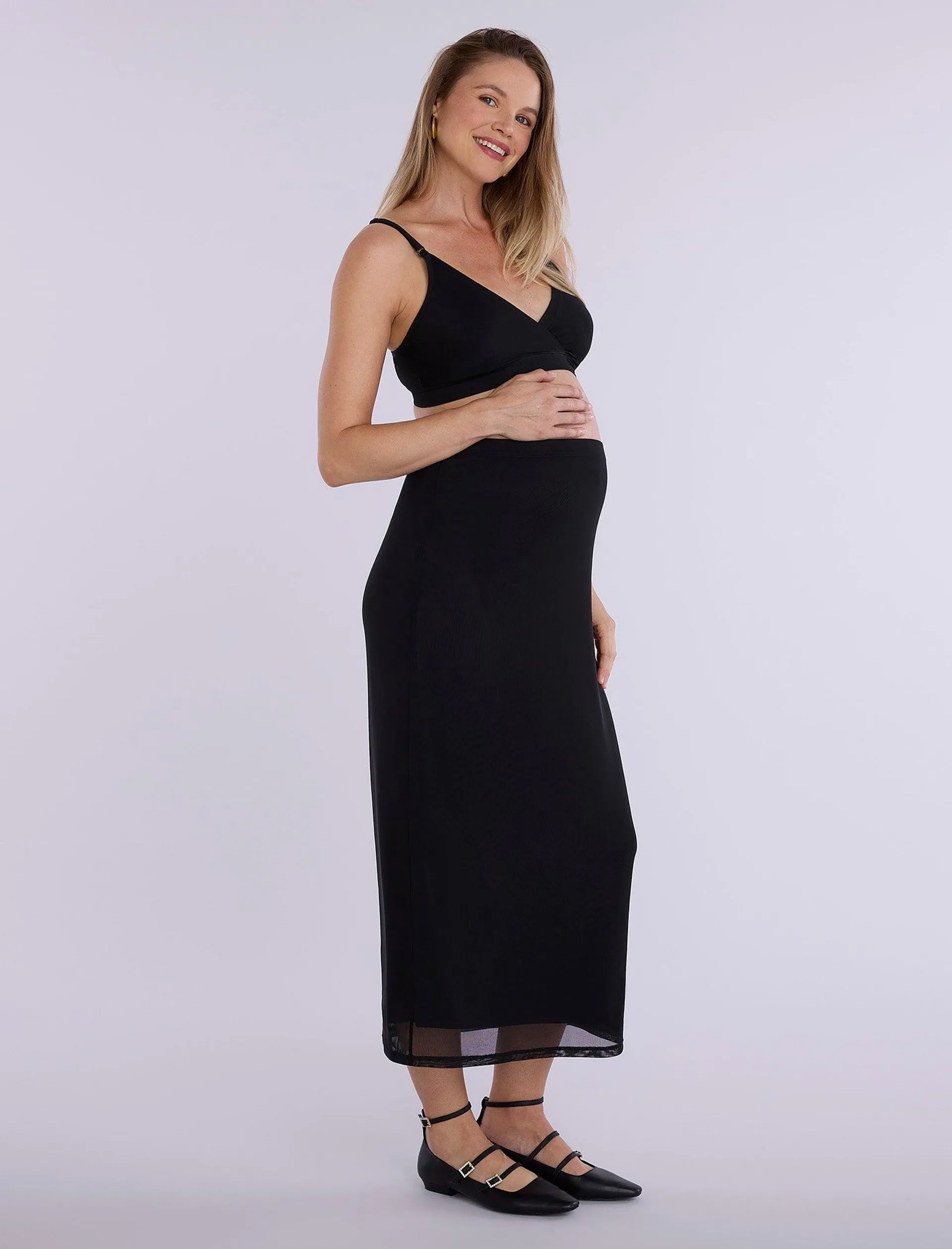 Bodycon Maxi Skirt in Mesh