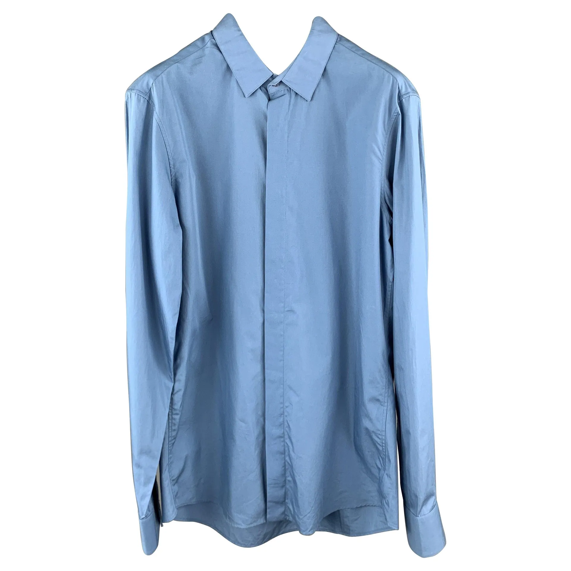 ALEXANDER MCQUEEN Size XS Blue Cotton Long Sleeve Shirt