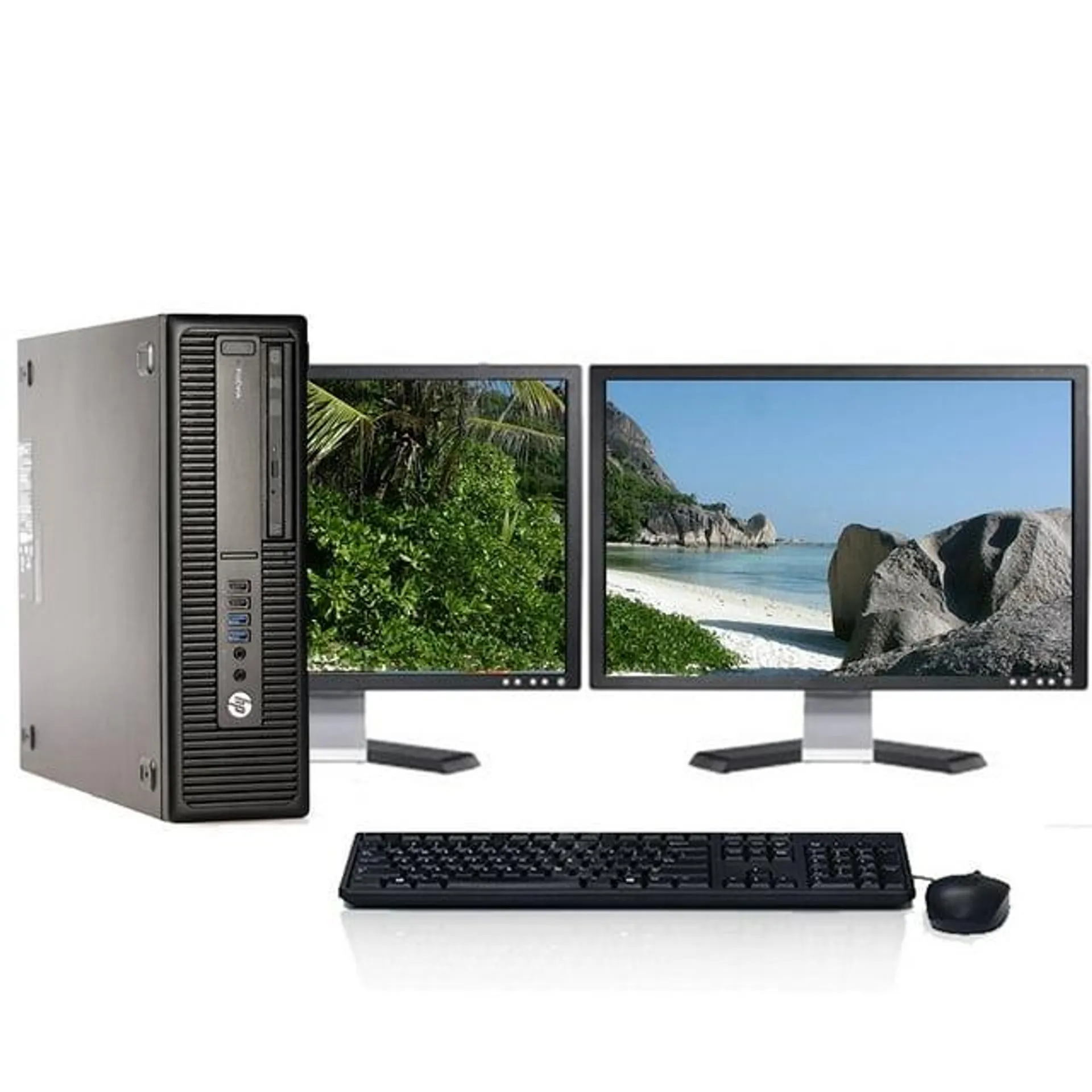 Restored HP G1 Desktop Computer Core i3 Processor up to 16GB Memory 2TB Hard Drive 512GB SSD 24" LCD Monitor DVD Wi-Fi Windows 10 Pro PC (Refurbished)