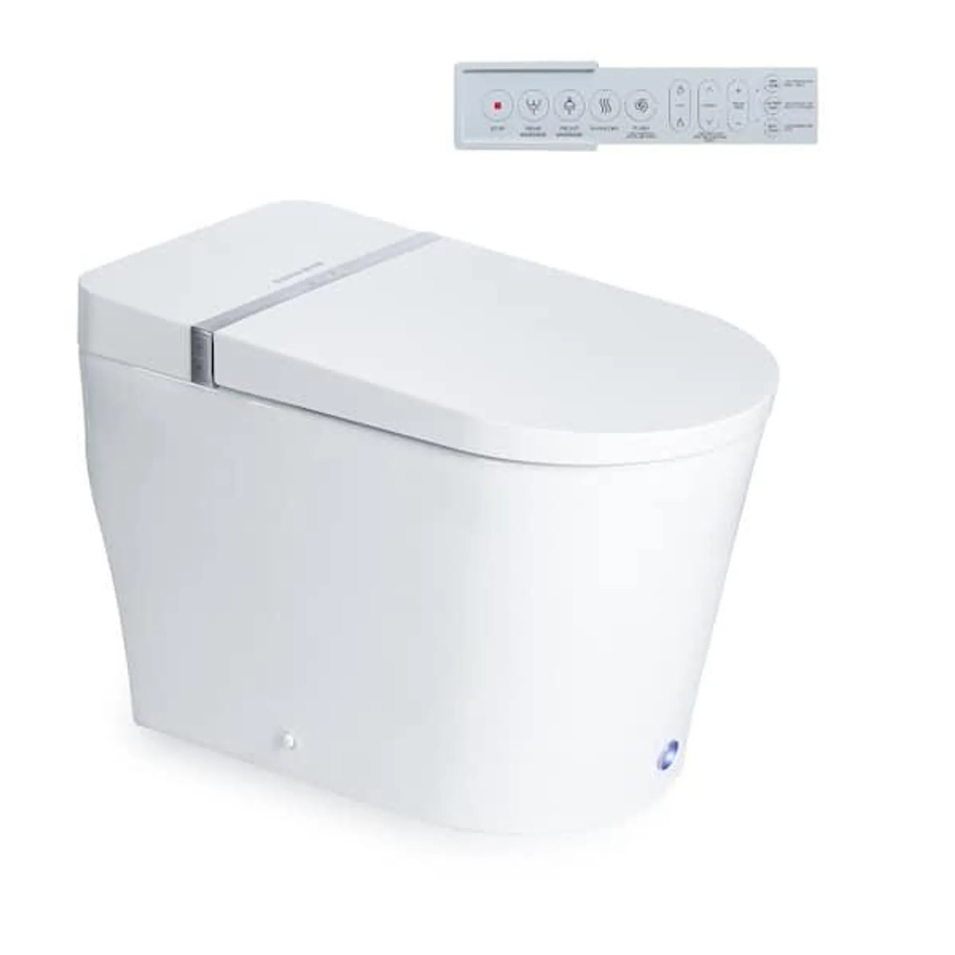 Electric Elongated Bidet Toilet 1.28GPF in White Smart Toilet with Foot Sensor Auto Flush Blackout can Flush