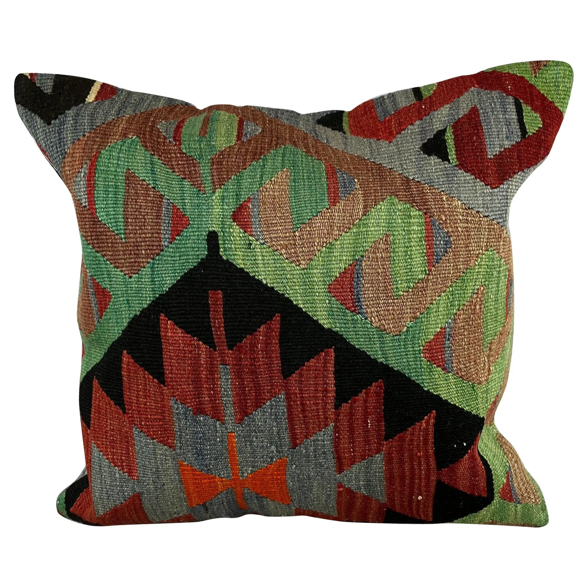 20 x 20 Kilim Pillow Turkish Cushion Natural Brown Pillow Cushion Cover #6830