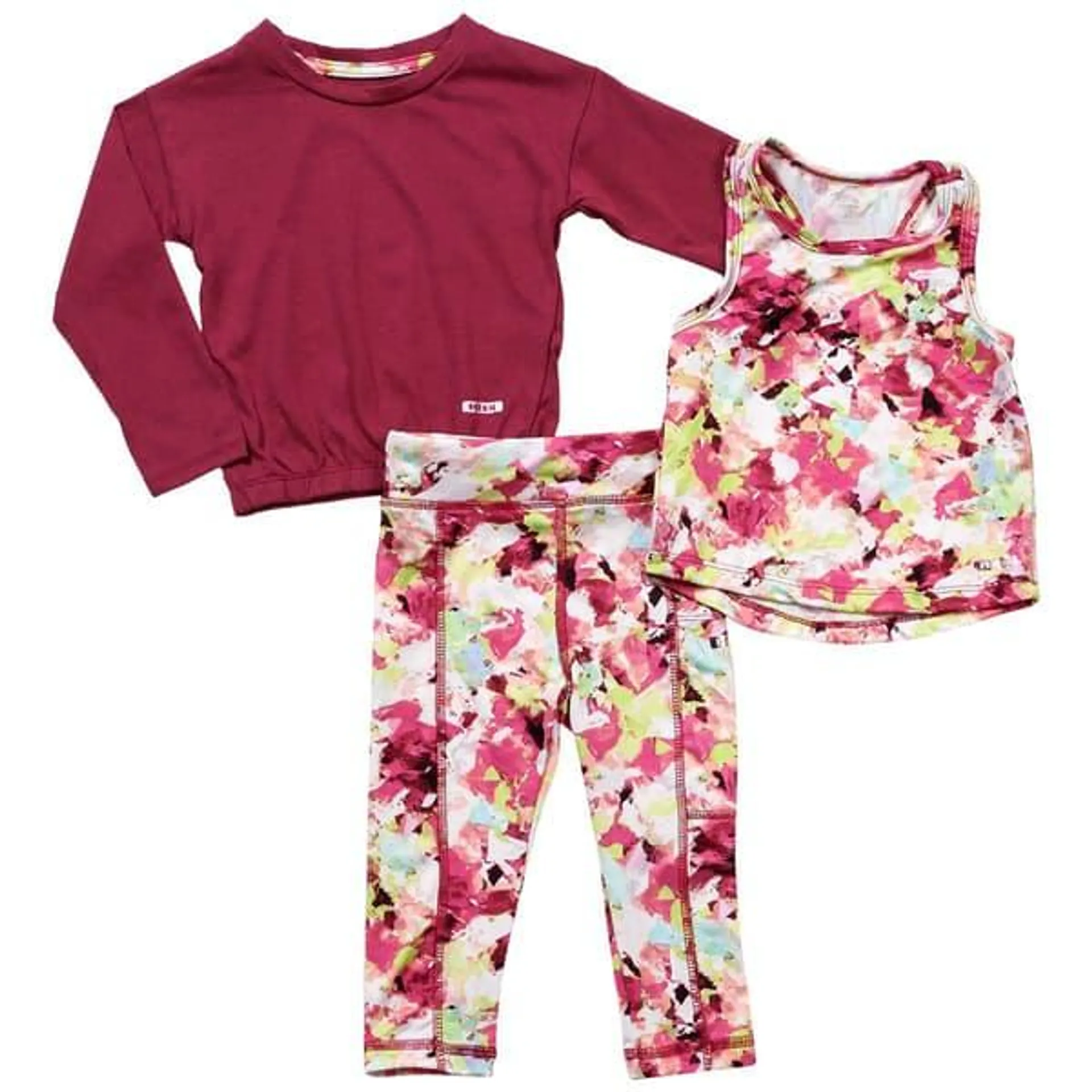 Toddler Girl RBX 3pc. Solid Top & Abstract Tank Top/Leggings Set