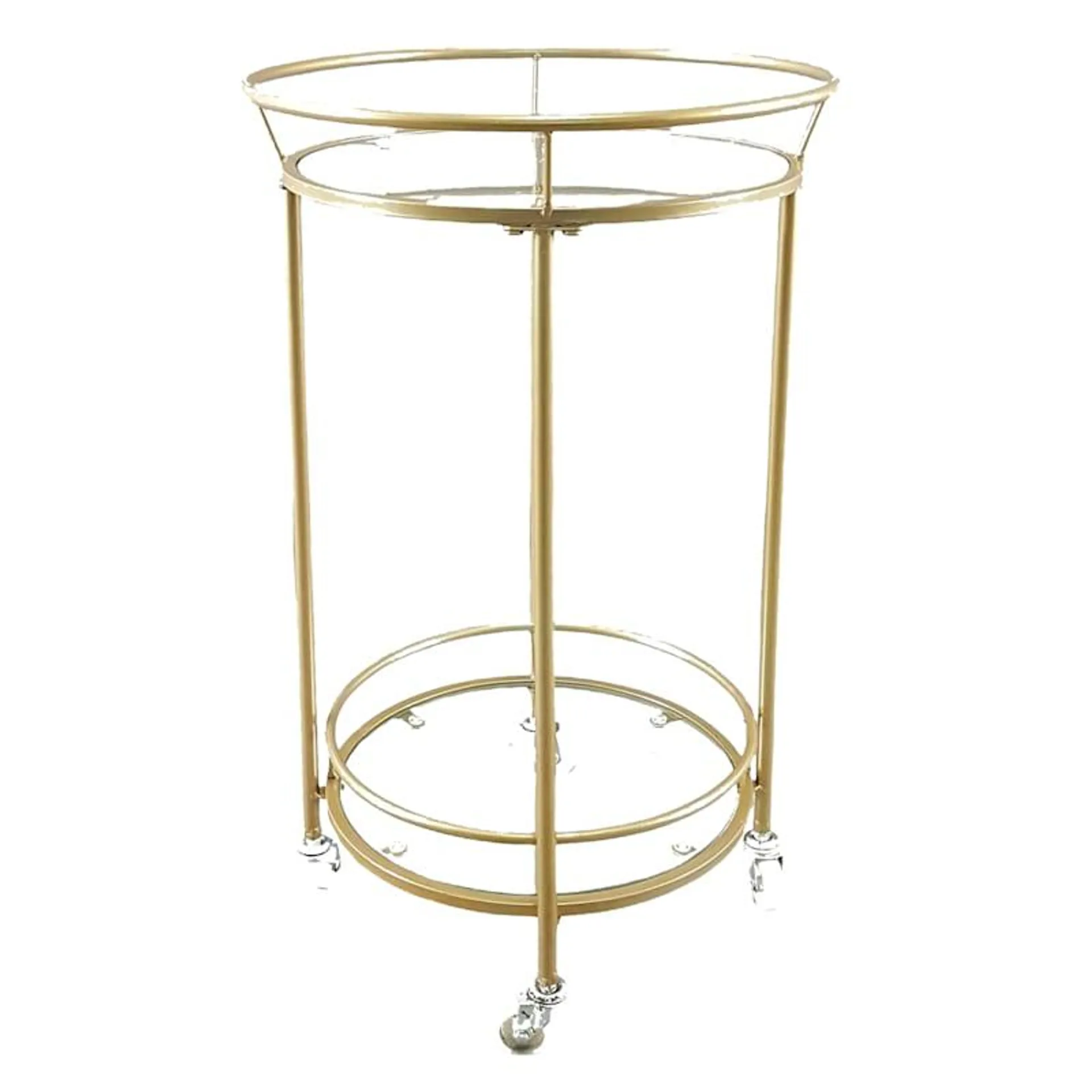 Hailey Round Bar Cart , Gold