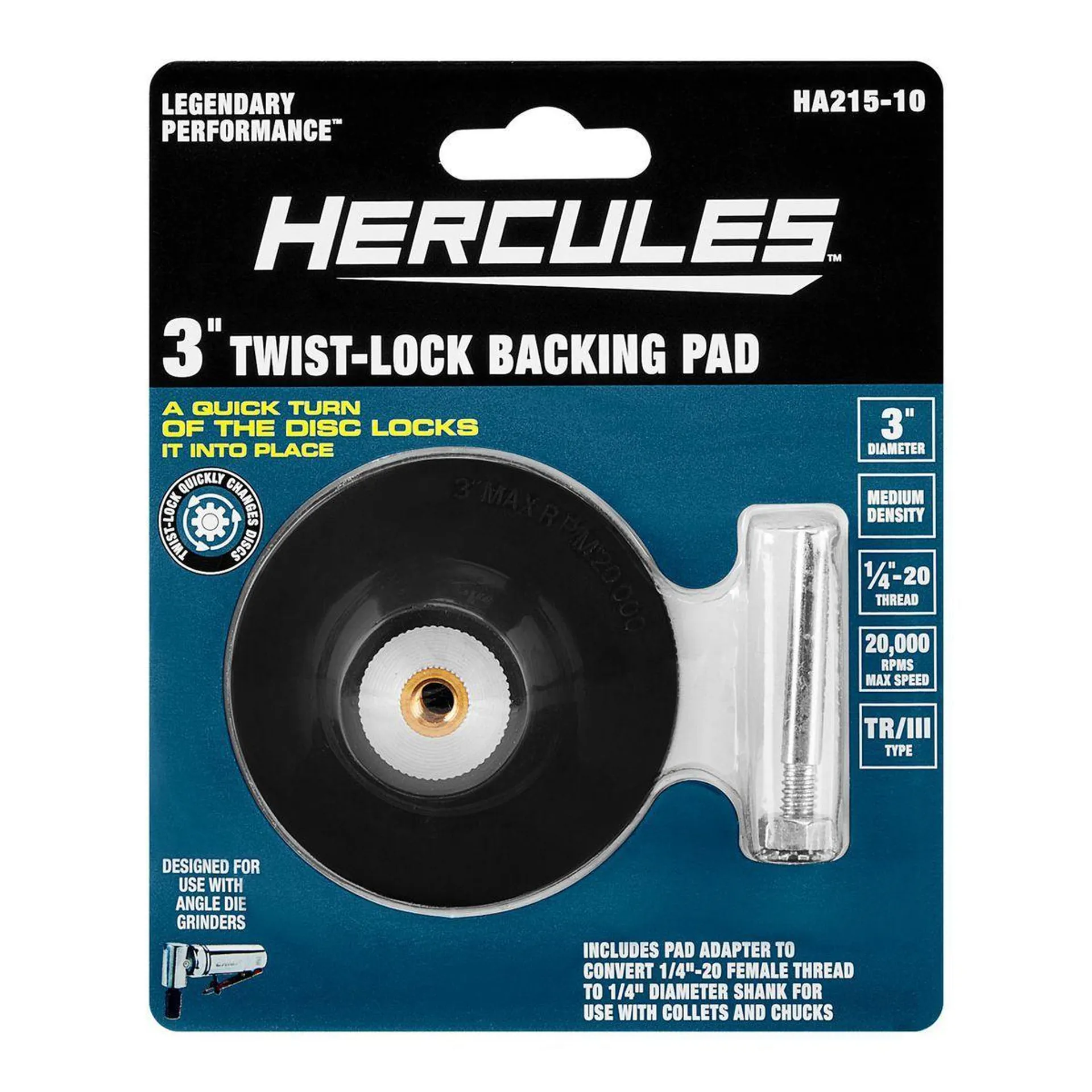 HERCULES 3 in. Type TR/III Twist-Lock Backing Pad