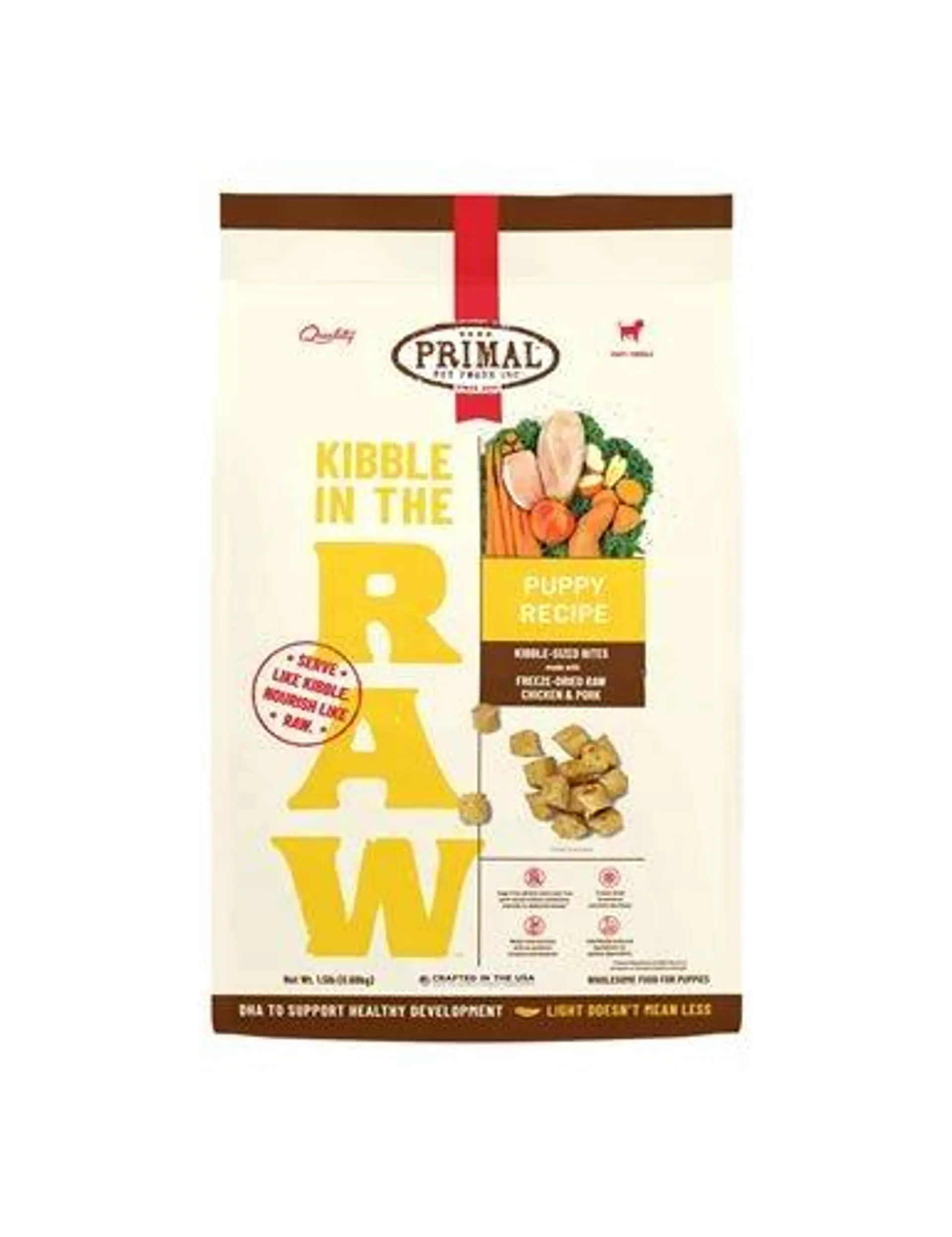 Primal Pet Foods Puppy Kibble in the Raw Dog Food, Chicken Recipe, 1.5 Pounds