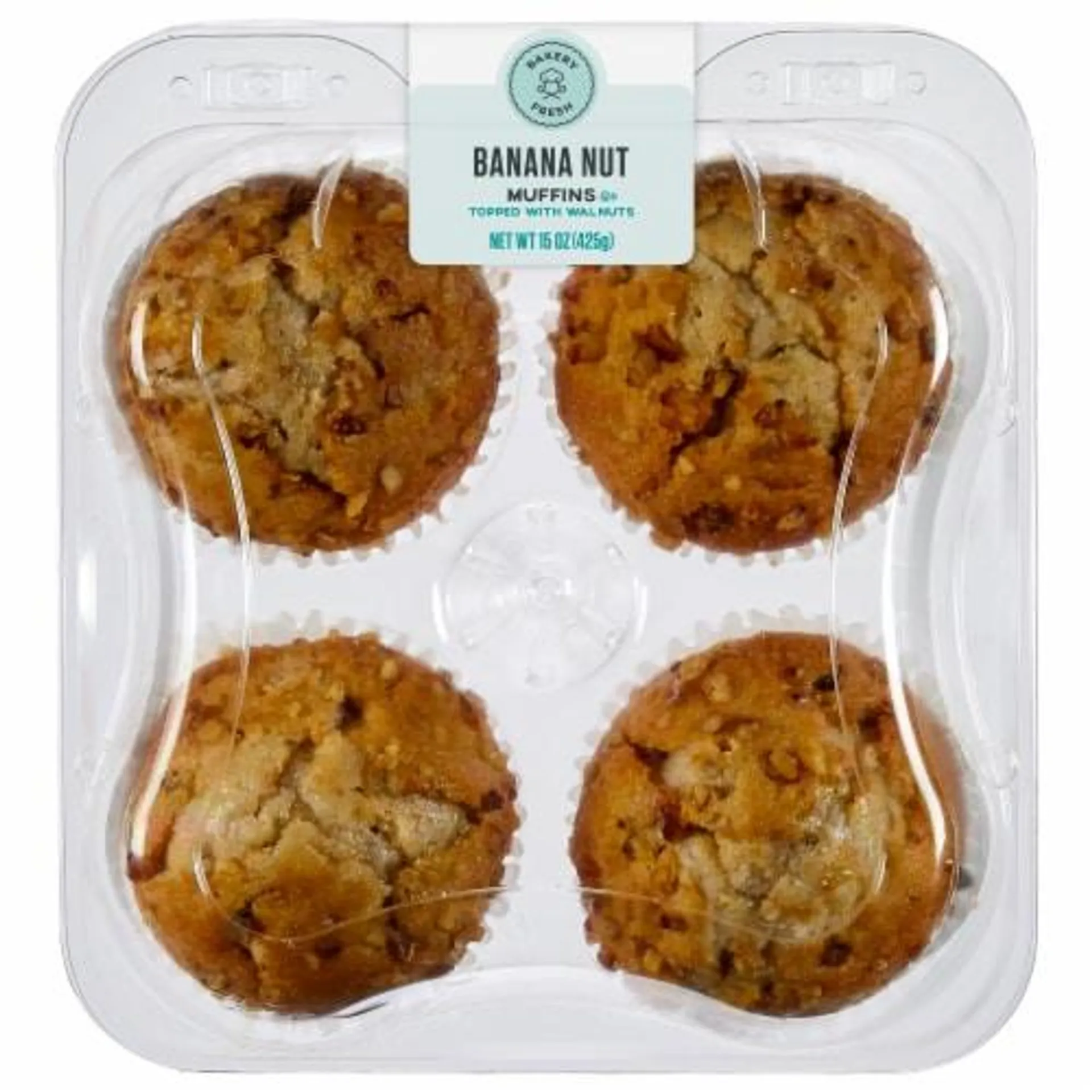 Bakery Fresh Banana Nut Muffins with Walnut Topping