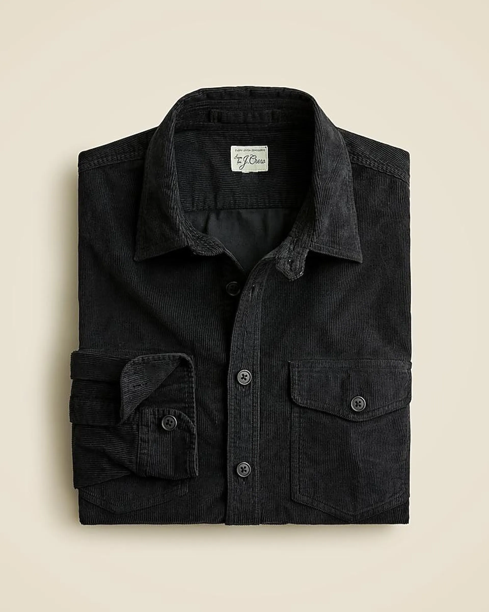 Garment-dyed corduroy CPO shirt