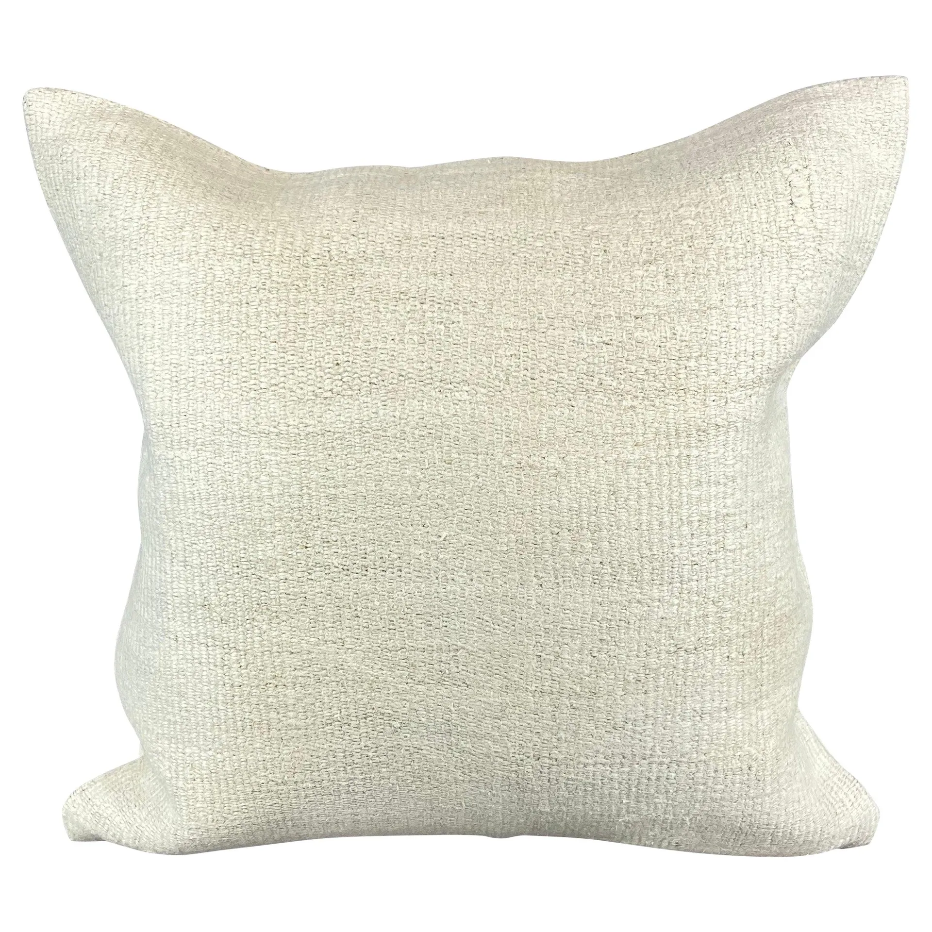 20 x 20 Hemp Turkish Cushion Natural Grayish White Pillow Cushion Cover #6571