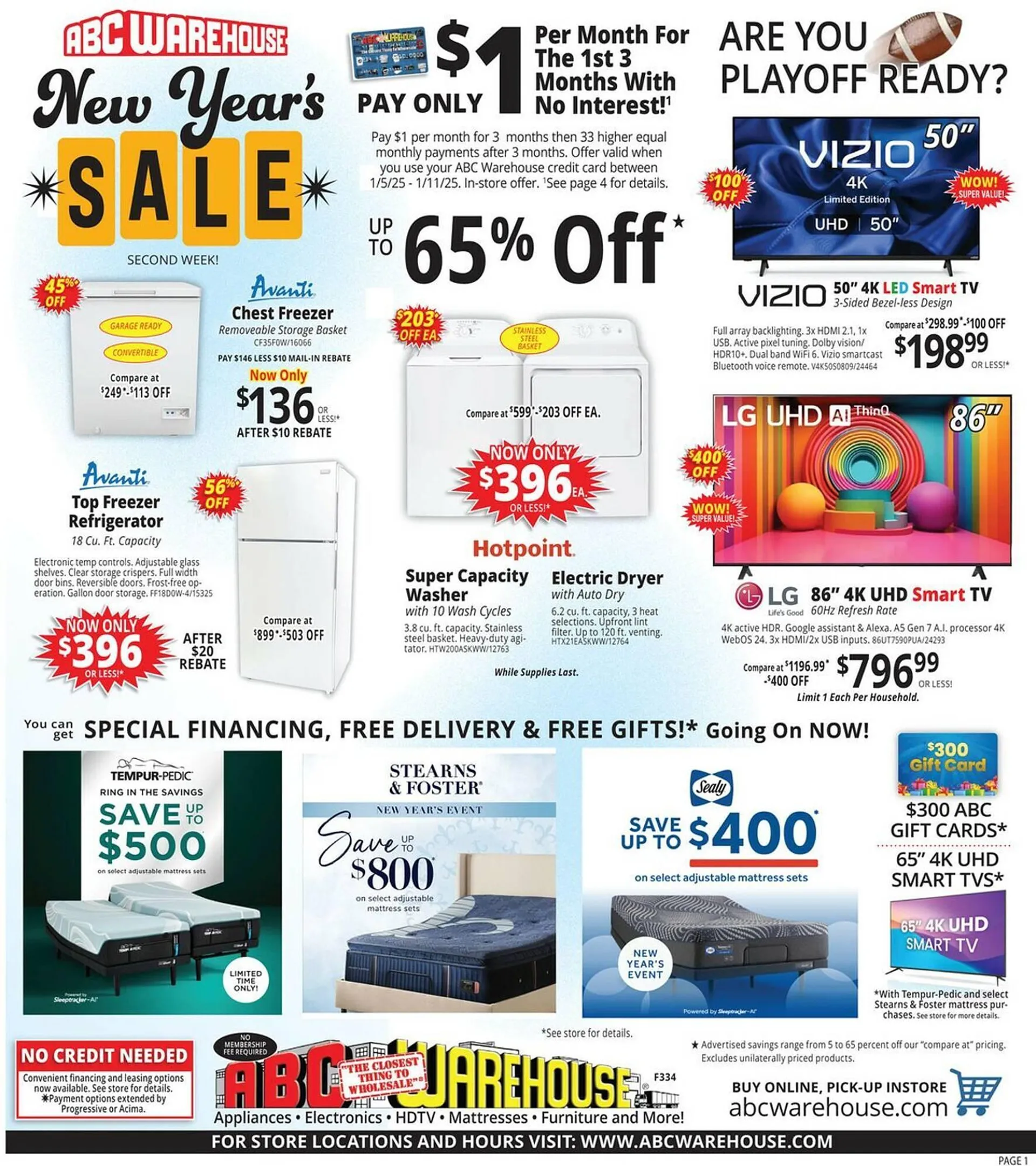 ABC Warehouse Weekly Ad - 1