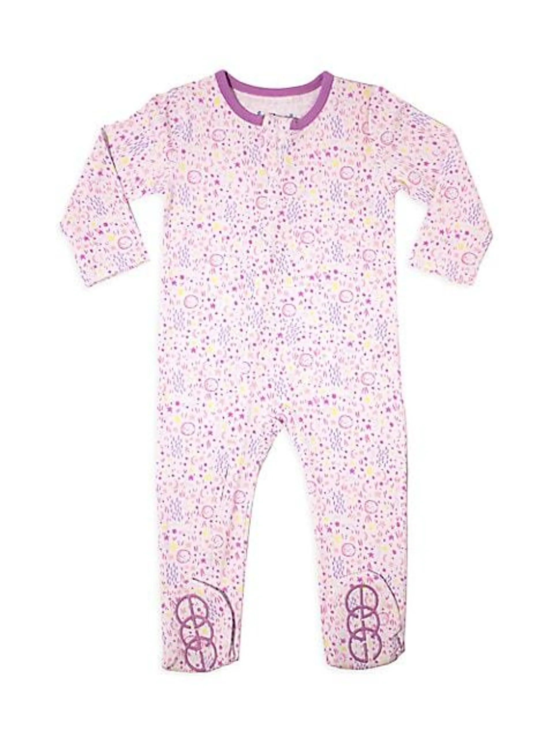 Baby's Smiley Star Print Footie