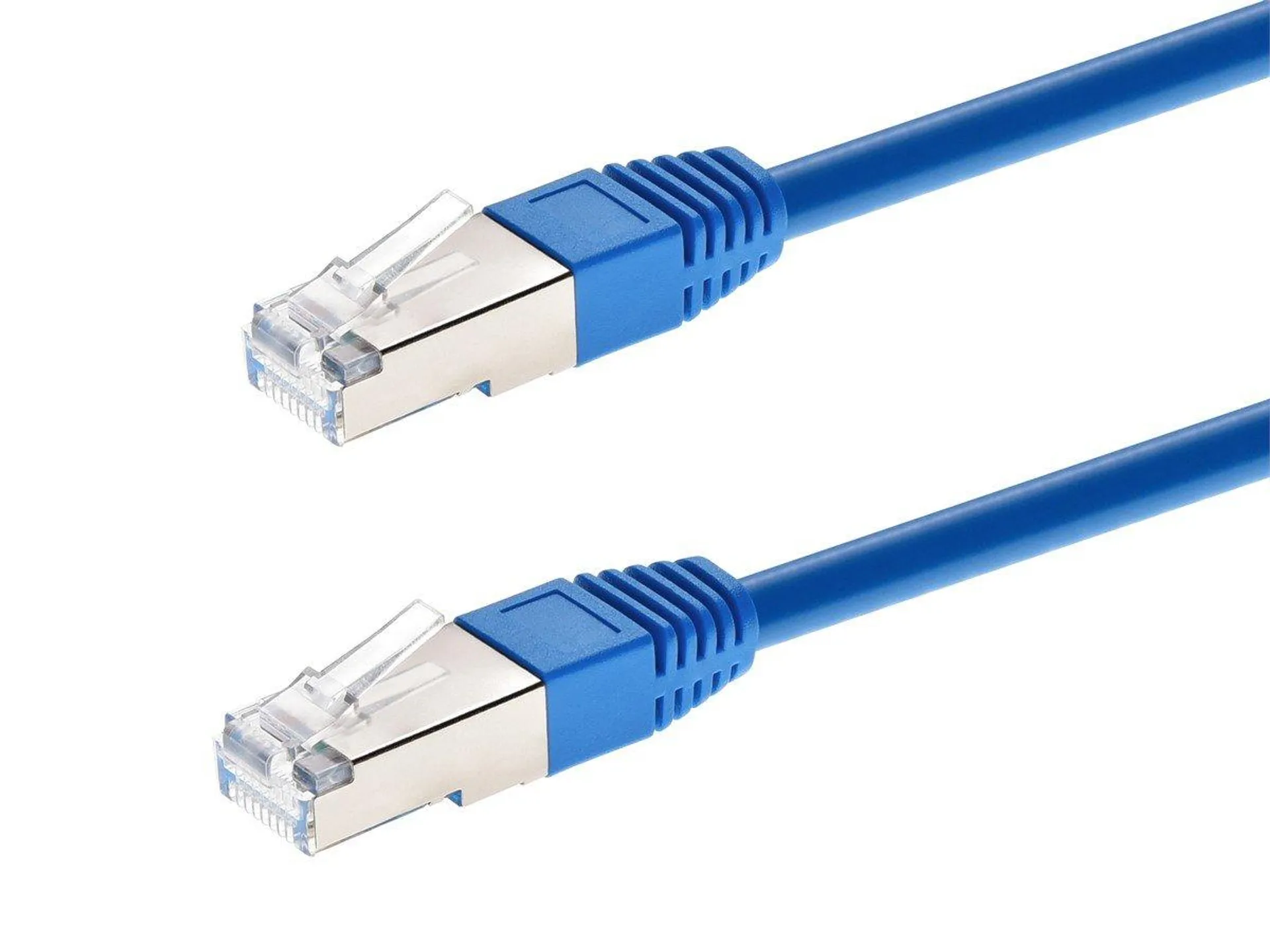 Monoprice Cat6A 6in Blue Patch Cable, Double Shielded (S/FTP), 26AWG, 10G, Pure Bare Copper, Molded RJ45, Entegrade Series Ethernet Cable