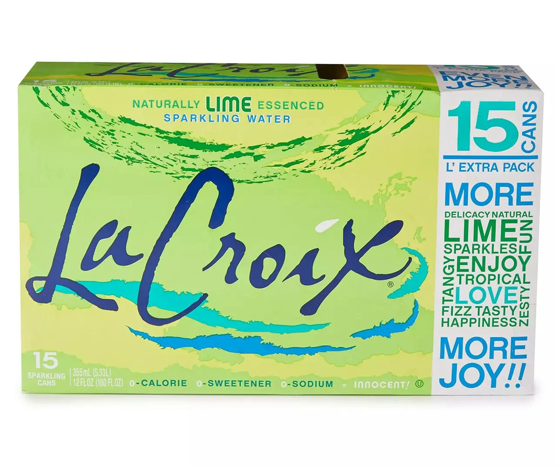 Lime Sparkling Water, 15 Pack