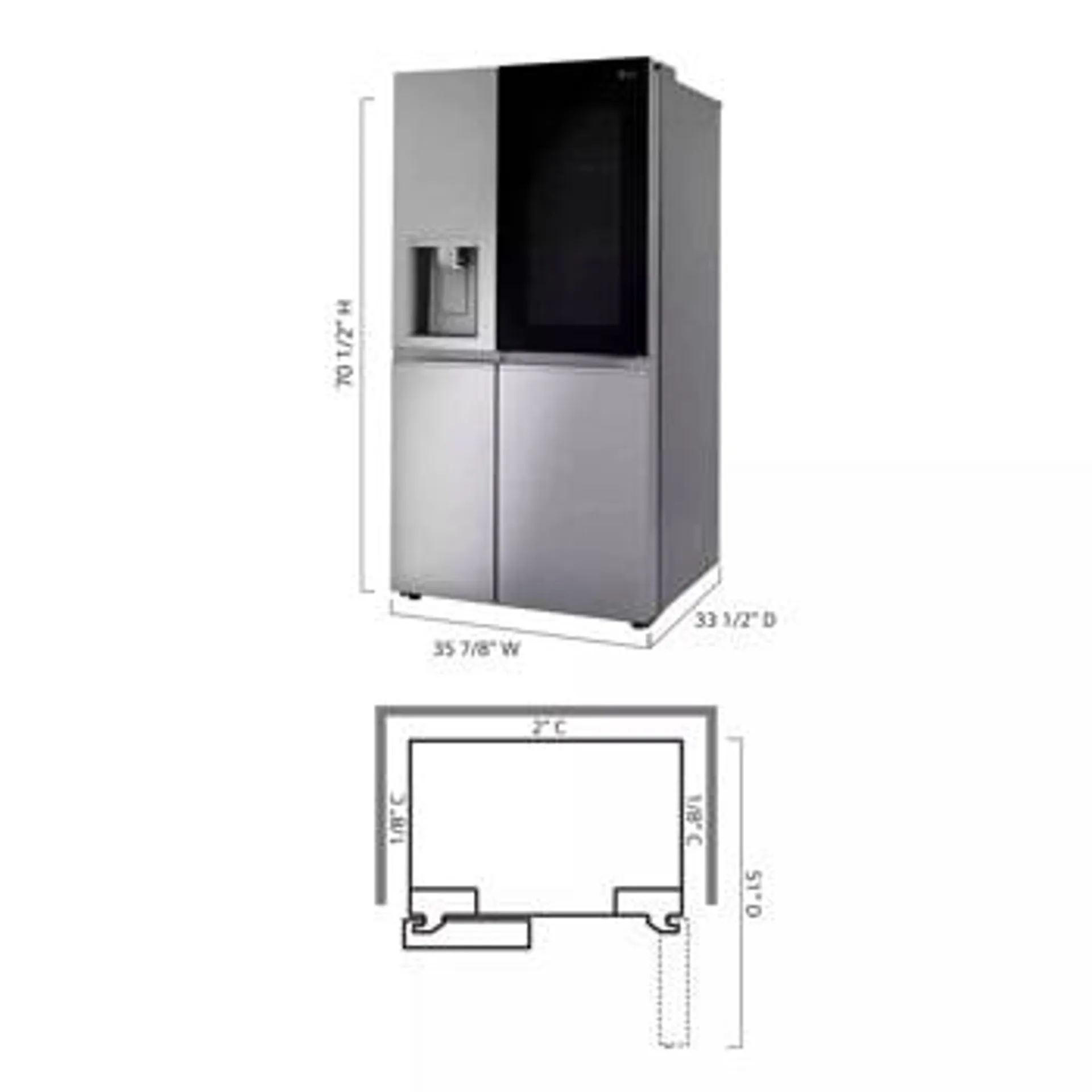 27 cu.ft. Smart Side-By-Side InstaView® Door-in-Door® Refrigerator with Craft Ice™