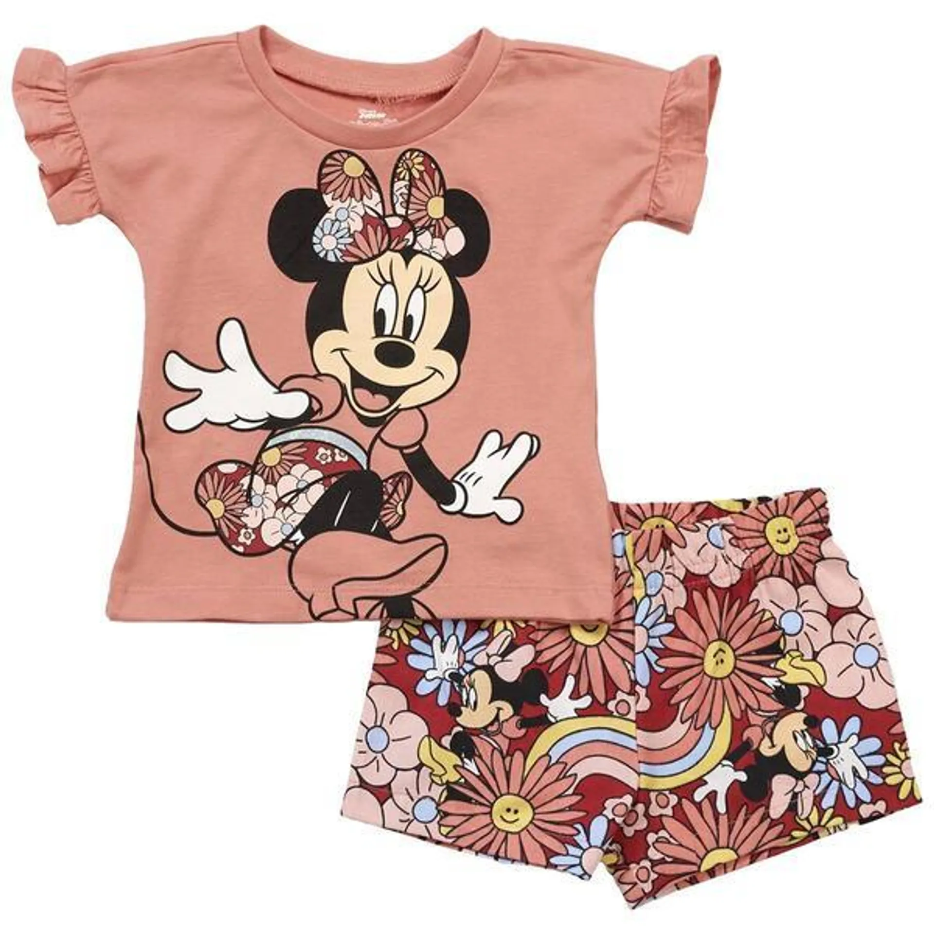 Baby Girl (12-24M) Disney® Minnie Mouse Top & Daisy Shorts Set