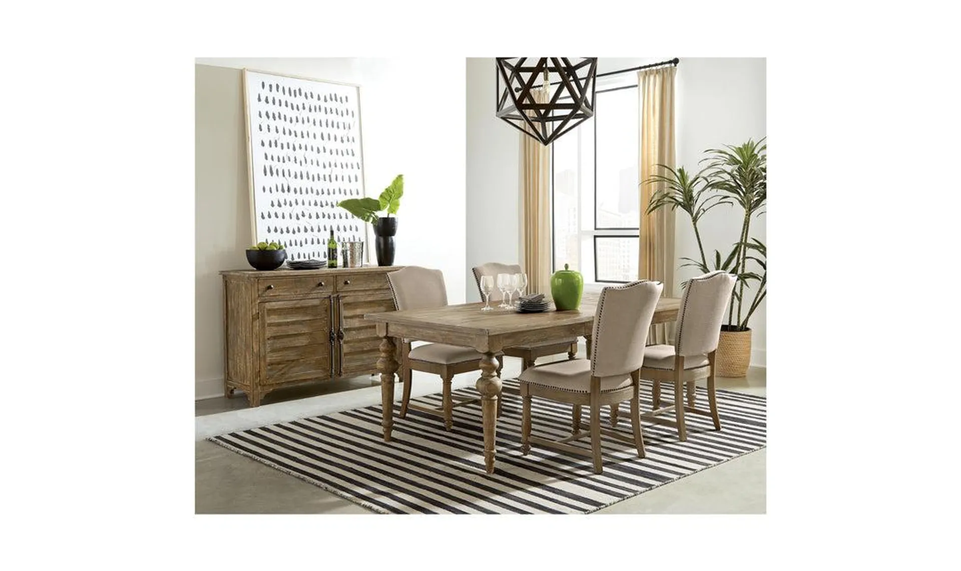 Sonora Expandable Dining Table Set in Snowy Desert