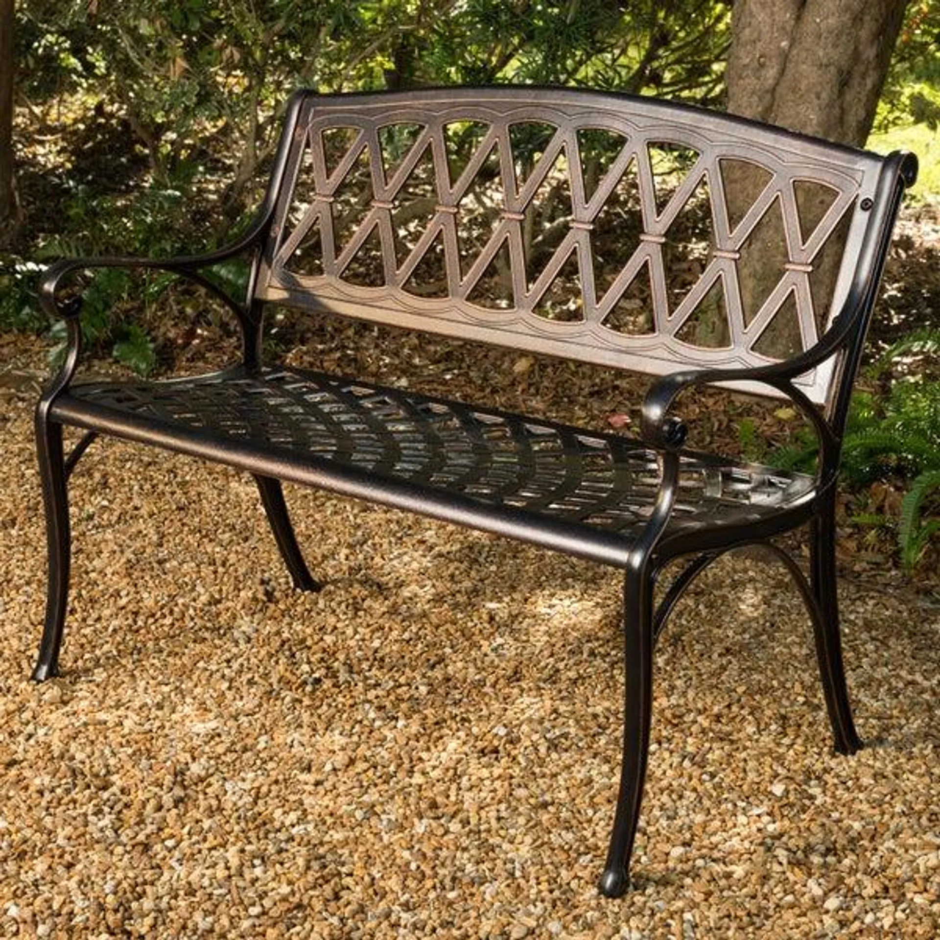 Hargrove Cast Aluminum Patio Bench