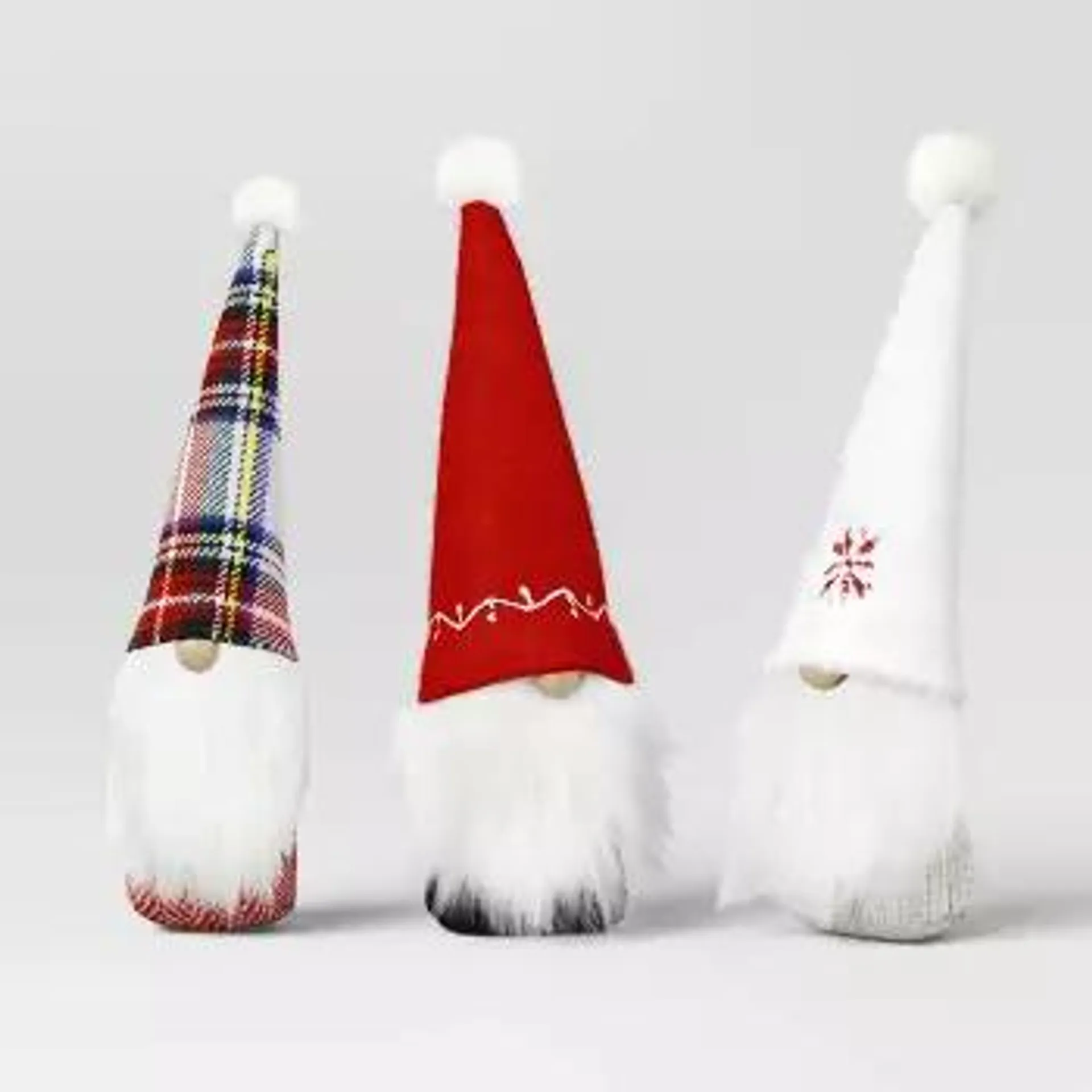 3pc Fabric Gnome Christmas Figurine Set - Wondershop™ White/Red