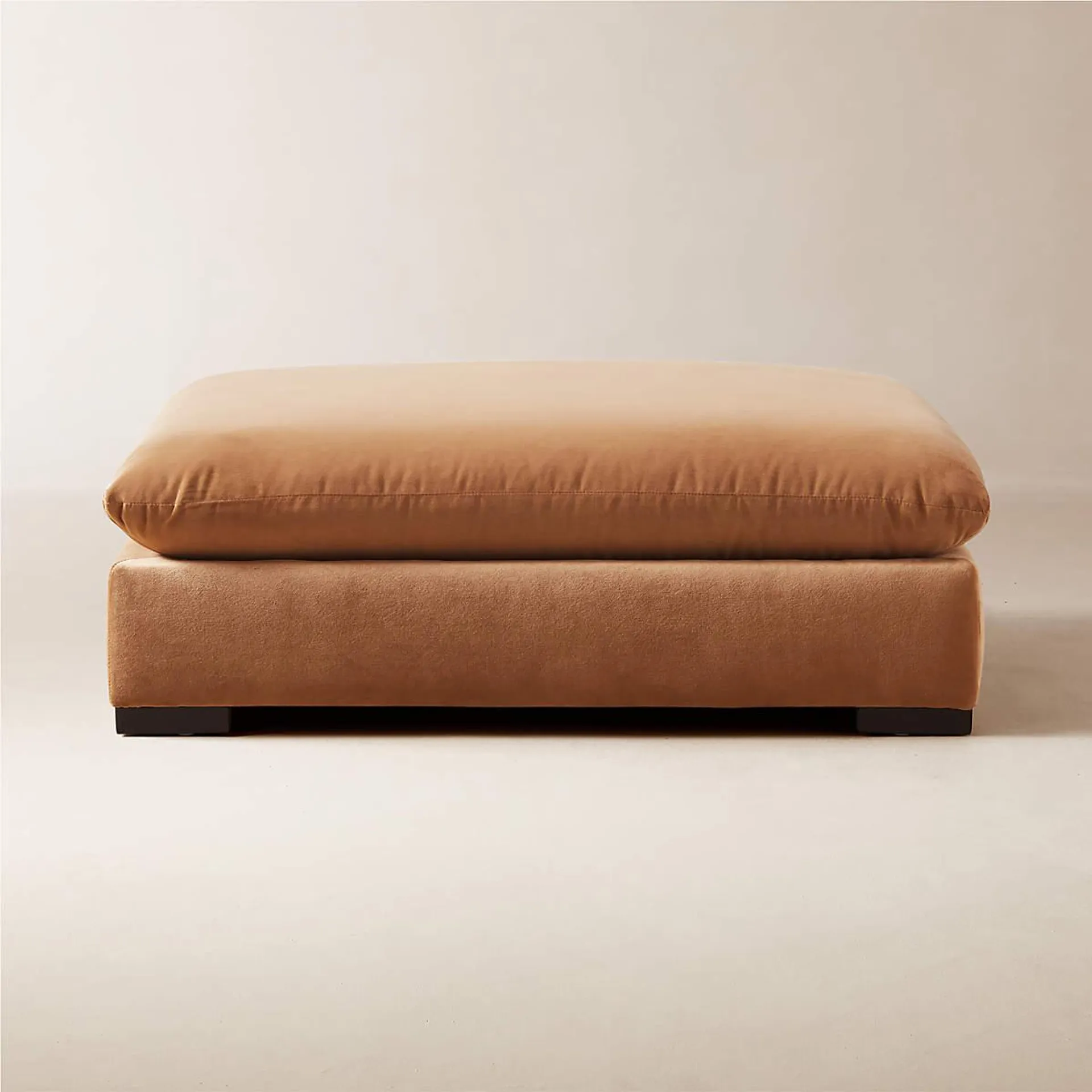 Deseo Copper Brown Performance Velvet Ottoman