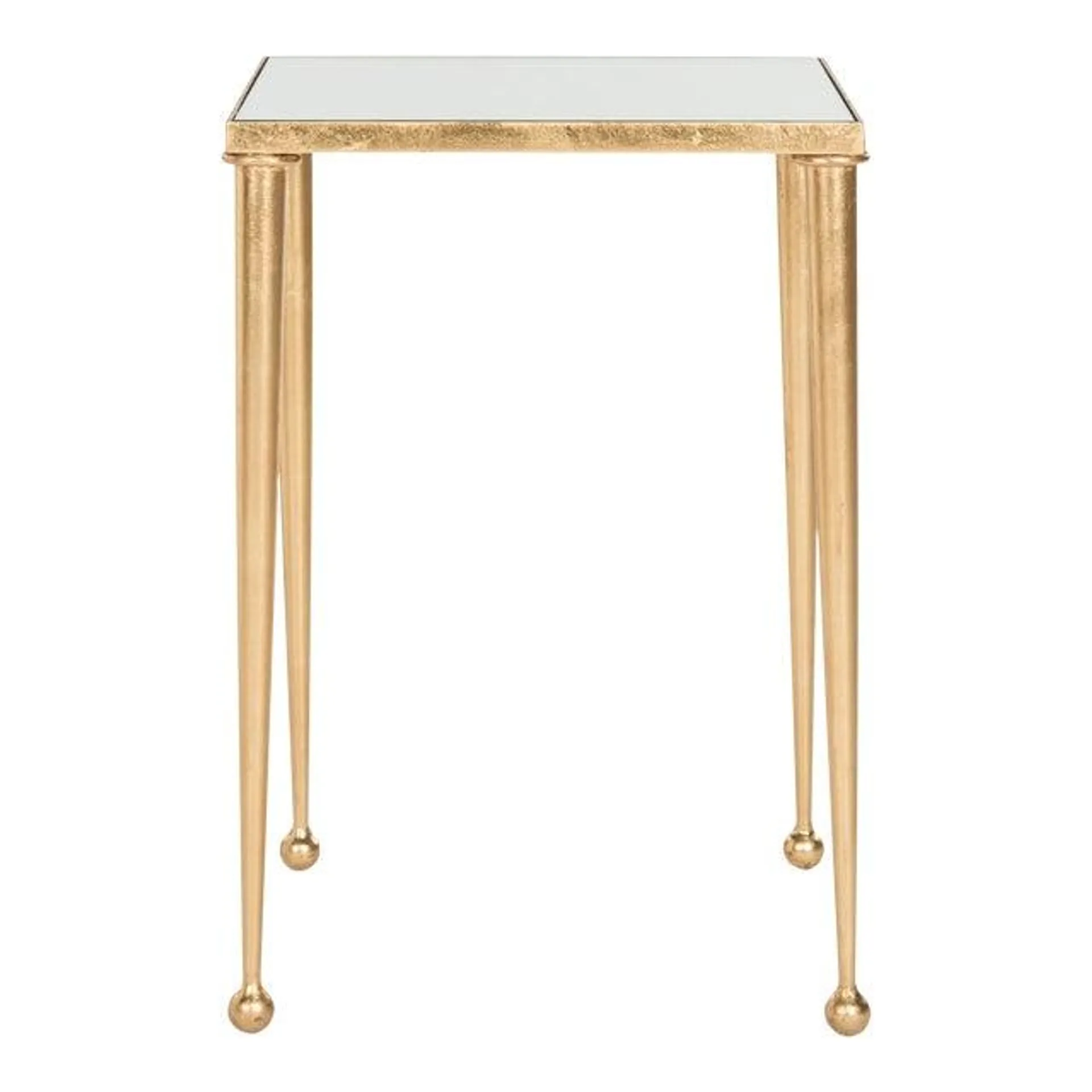 Cameron Mirror Top End Table in Antique Gold