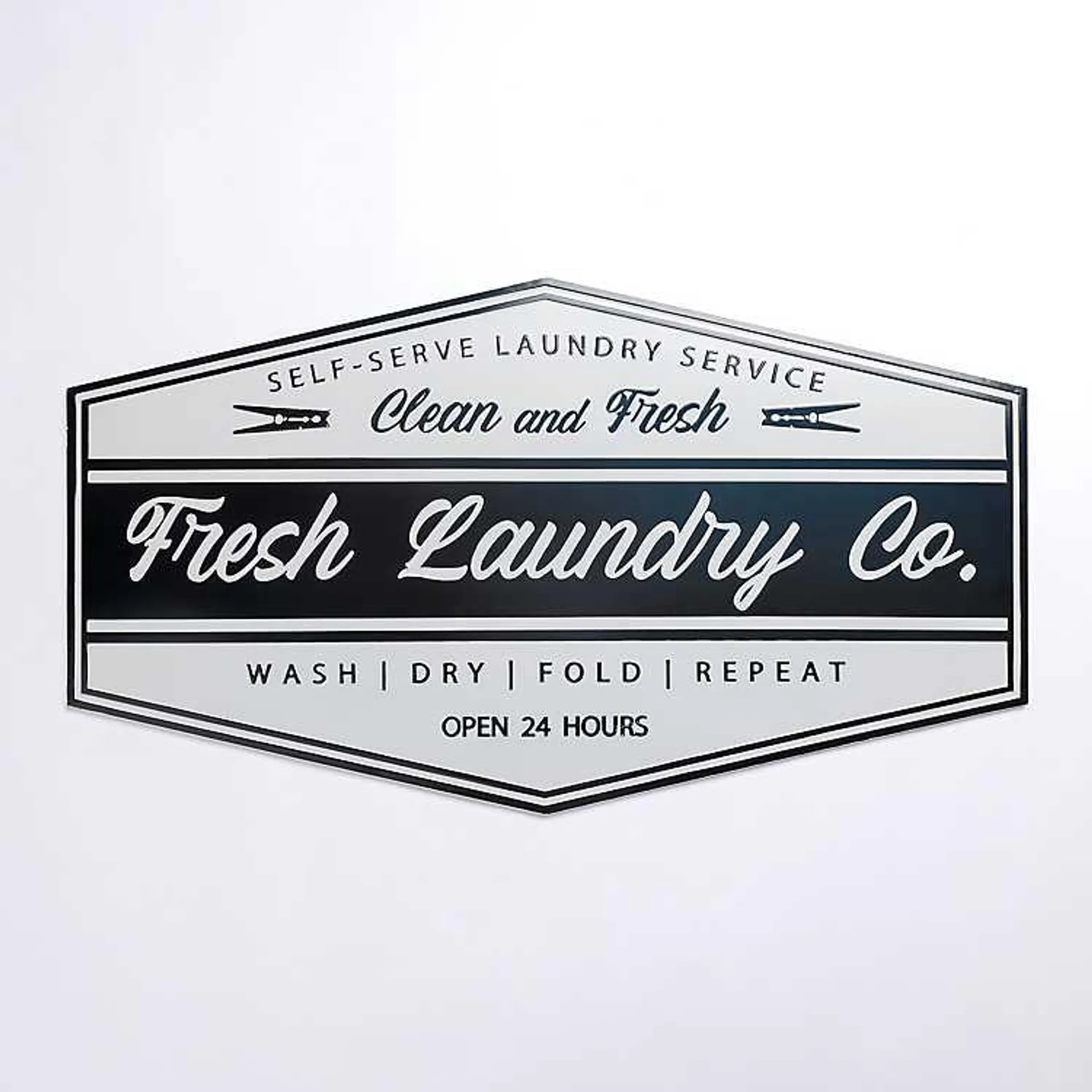 Fresh Laundry Co. Metal Wall Plaque