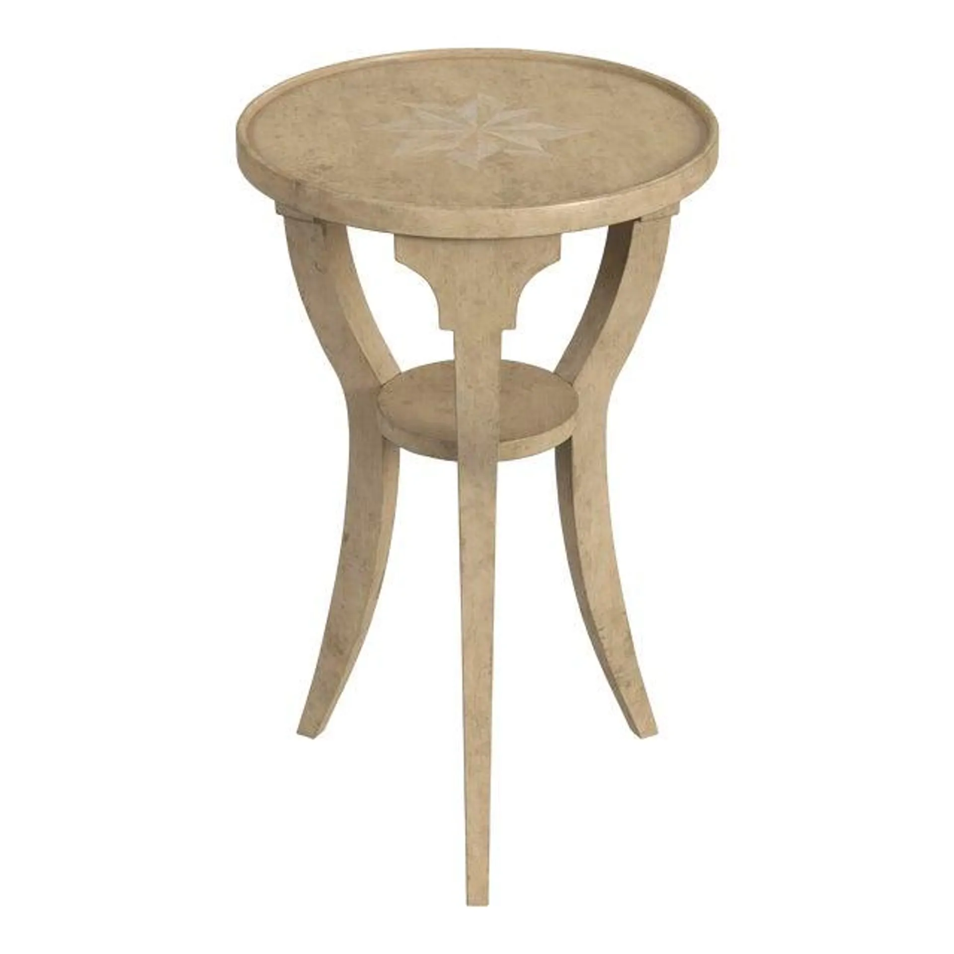 Dalton Round 15.75"W Accent Table, Beige