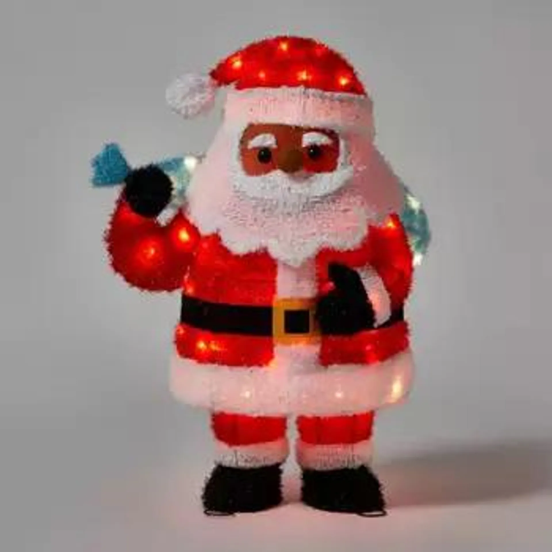 32" Tinsel Santa Christmas Novelty Sculpture Light with 4 Interchangeable Faces - Wondershop™