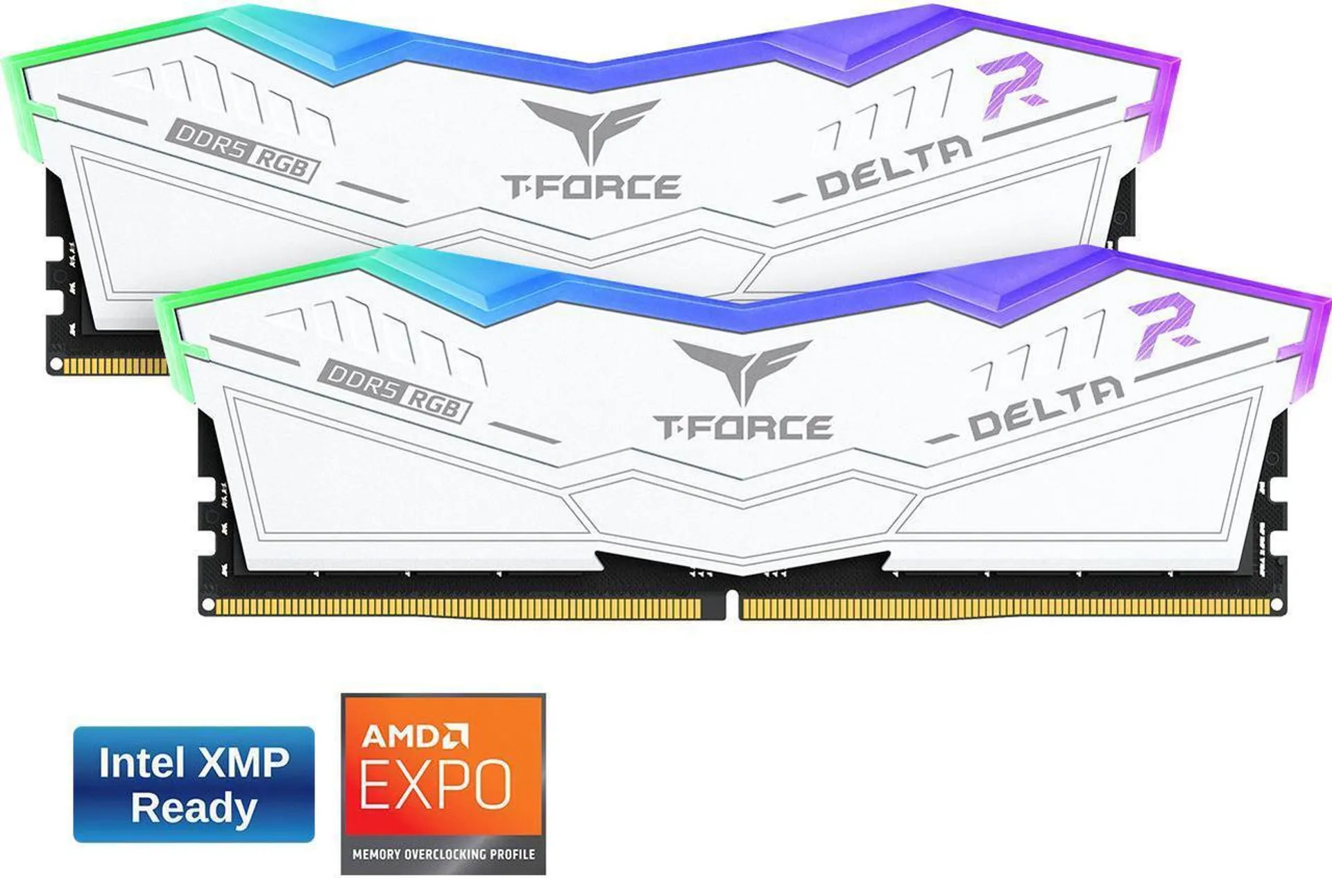 Team T-Force Delta RGB 32GB (2 x 16GB) 288-Pin PC RAM DDR5 6400 (PC5 51200) Desktop Memory Model FF4D532G6400HC32ADC01