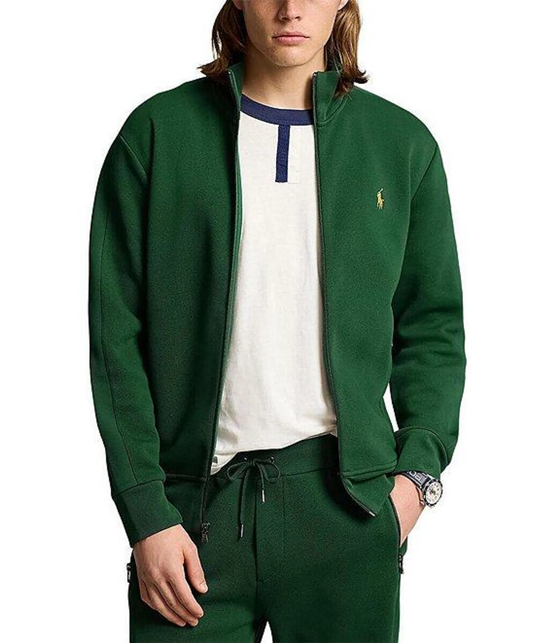 Double-Knit Zip Front Track Jacket