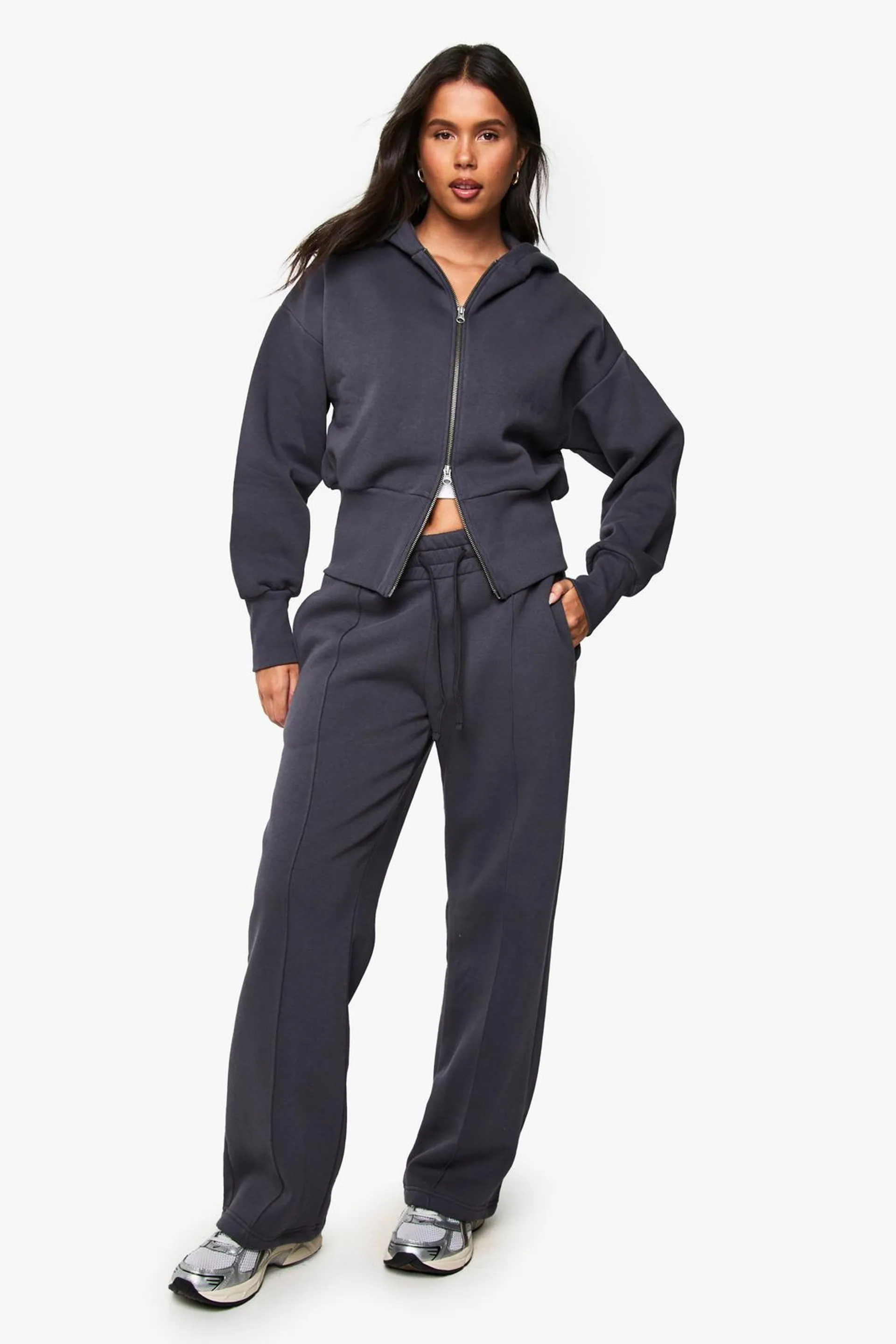 Deep Hem Hoodie and Jogger Tracksuit