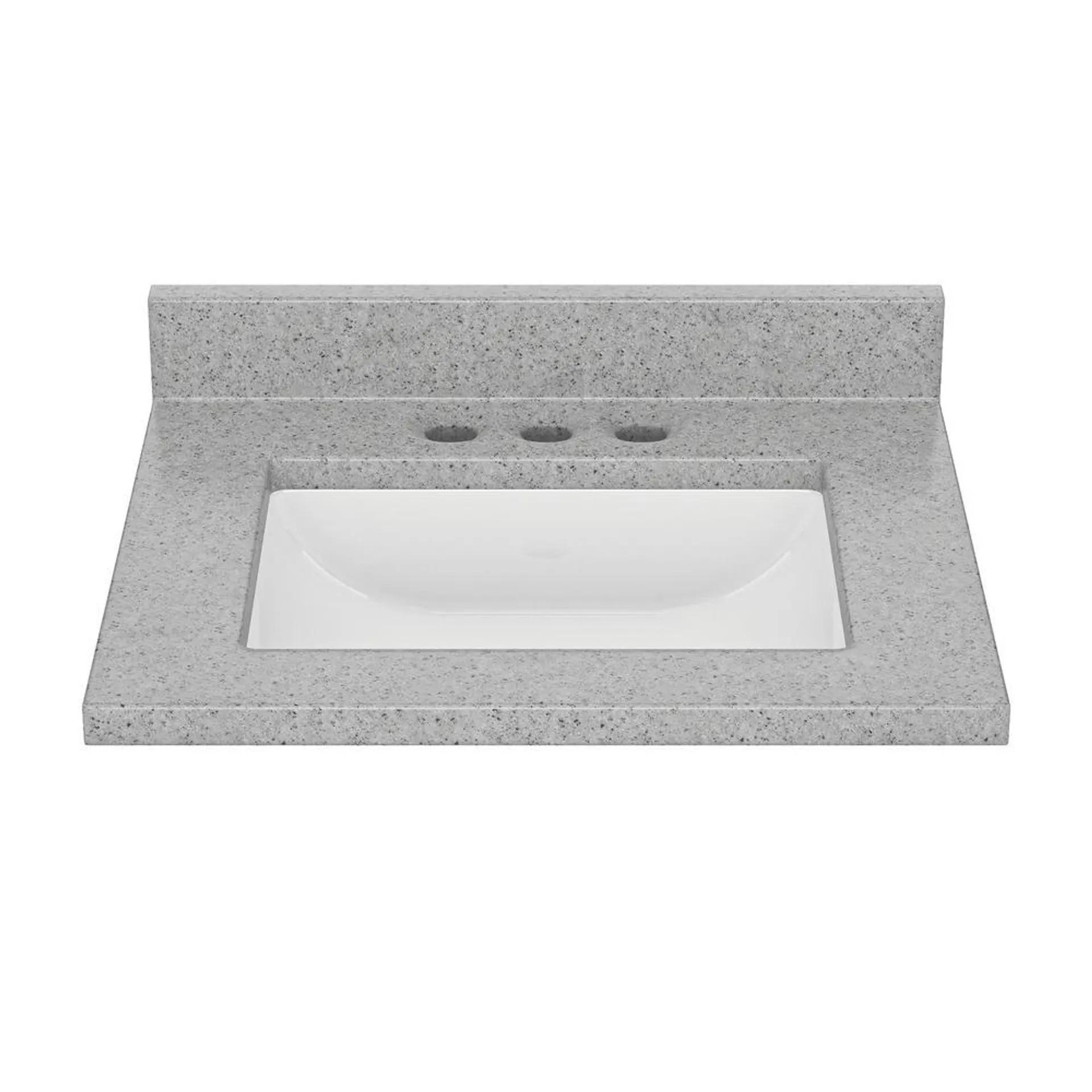 MagickWoods Elements 25"W x 22"D Pewter Cultured Marble Vanity Top with Rectangular Integrated Wave Bowl