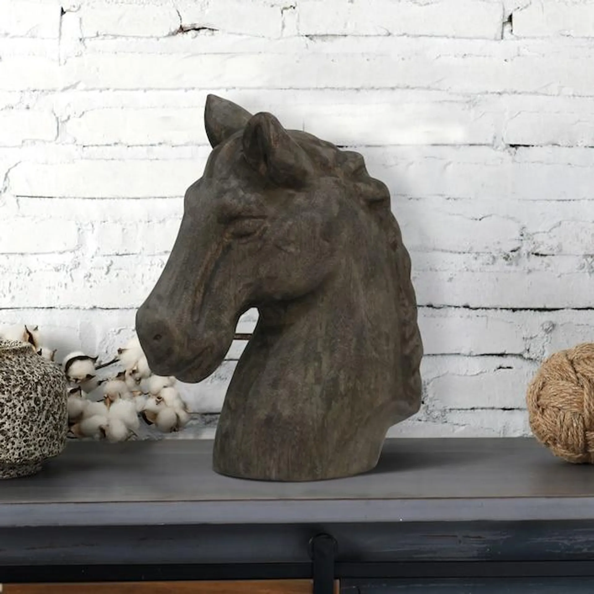 StyleCraft Home Collection Black Wood Industrial Sculpture