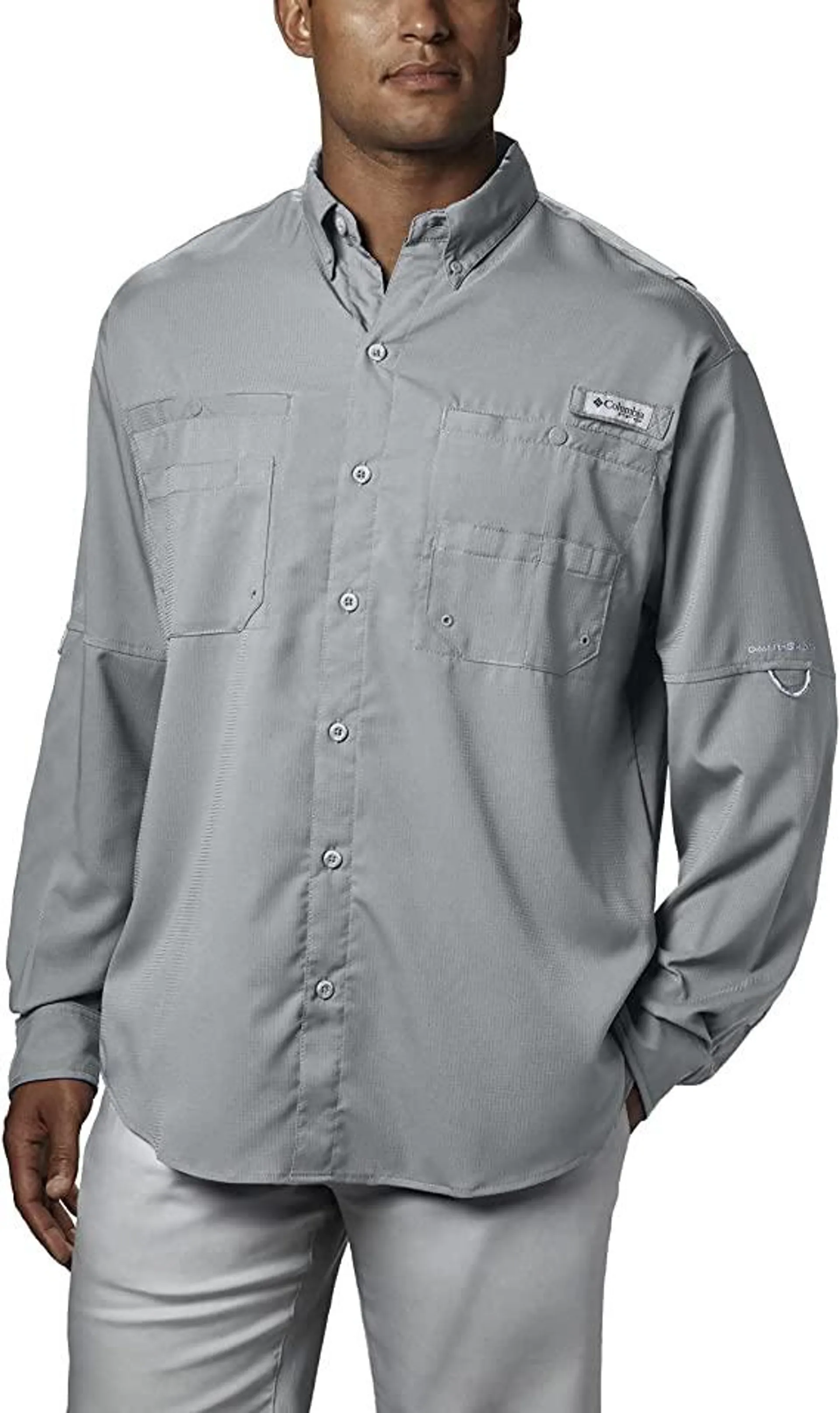 Columbia Men’s PFG Tamiami™ II Long Sleeve Shirt, Cool Grey, Large