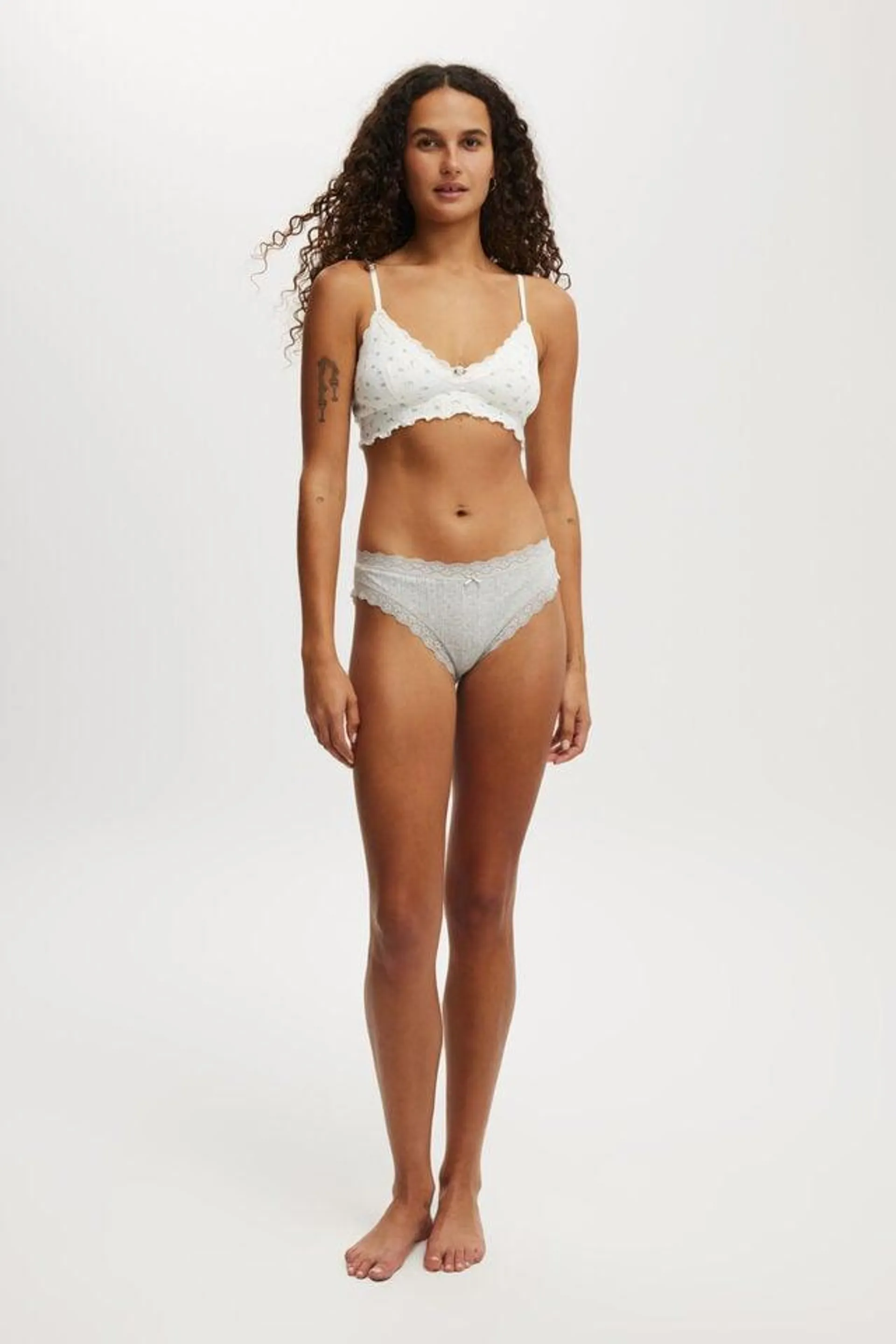 Organic Cotton Lace Bikini Brief