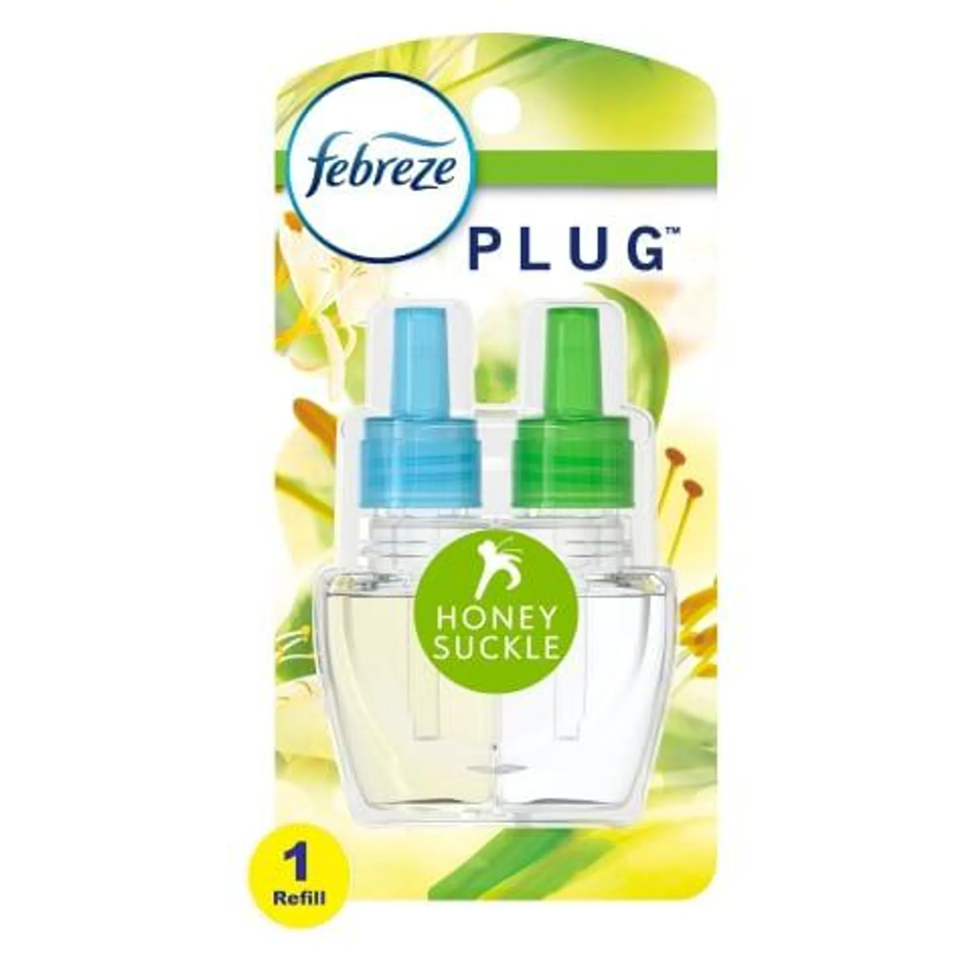 Febreze Odor-Fighting Fade Defy PLUG Air Freshener Honeysuckle, (1) .87 fl. oz. Oil Refill