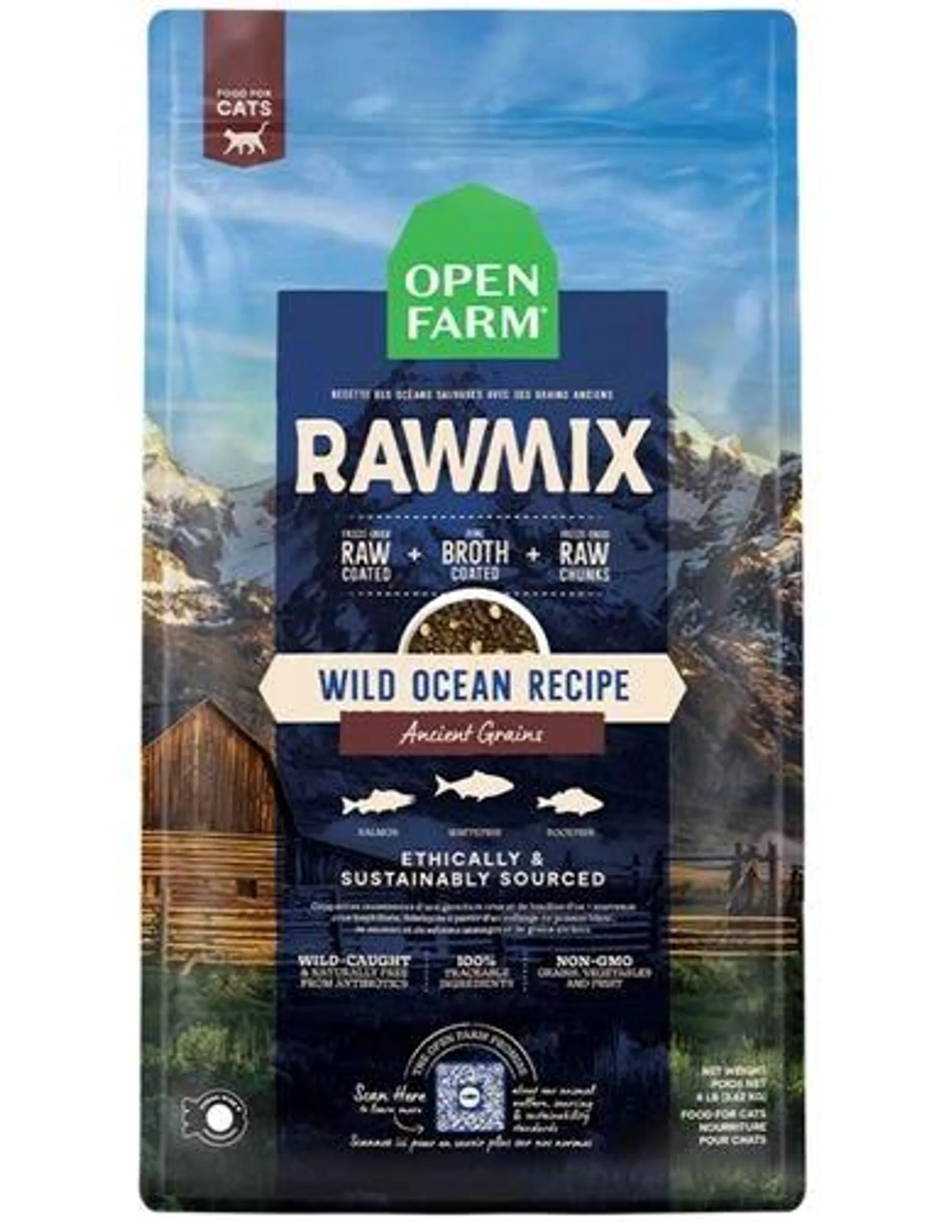 Open Farm Rawmix Wild Ocean Recipe Dry Cat Food, 2.25 Pounds