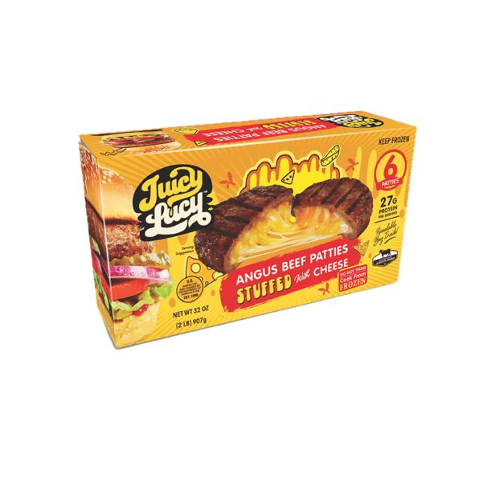 Juicy Lucy Angus Beef Patties Stuffed With Cheese
