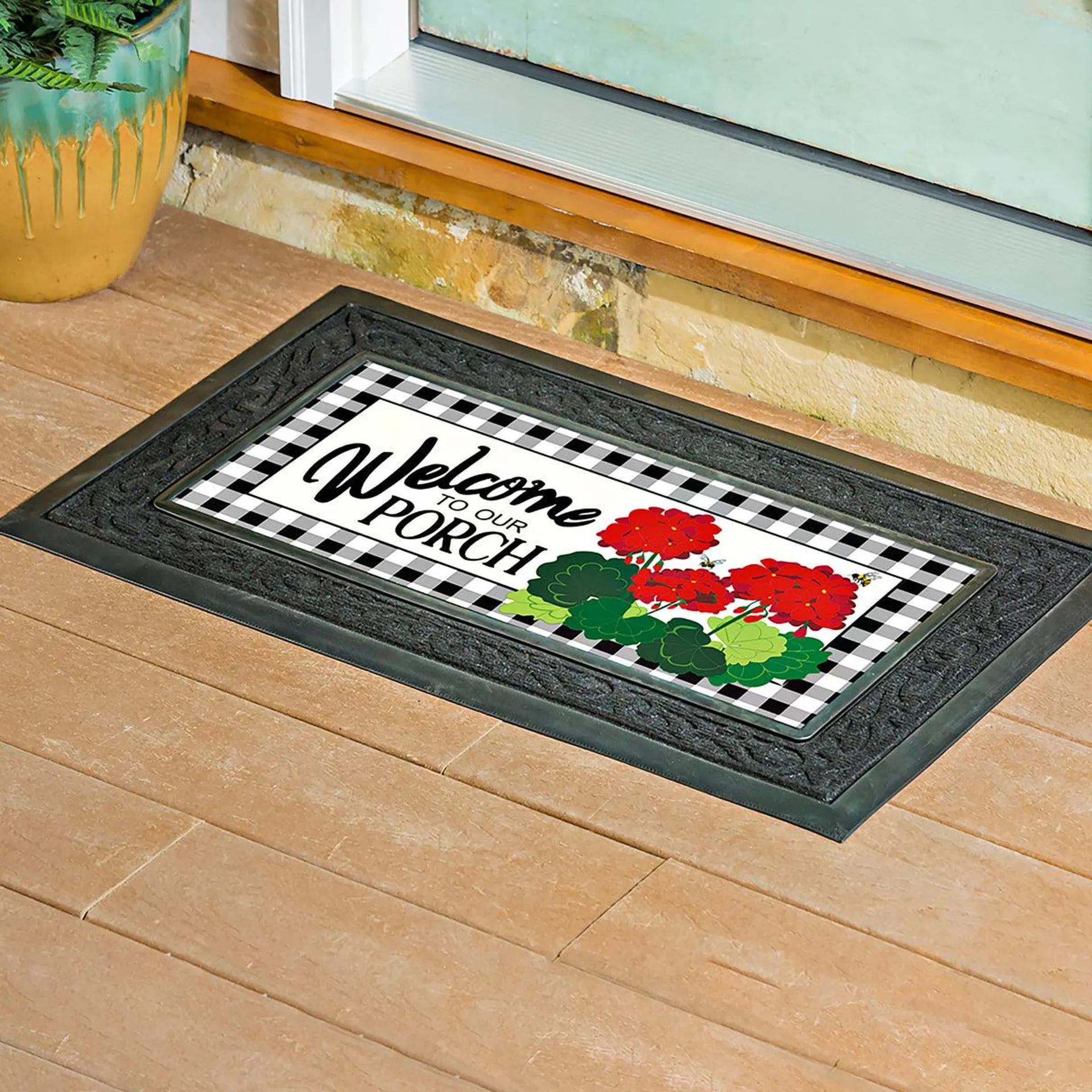 Plaid Geraniums Sassafras Switch Mat