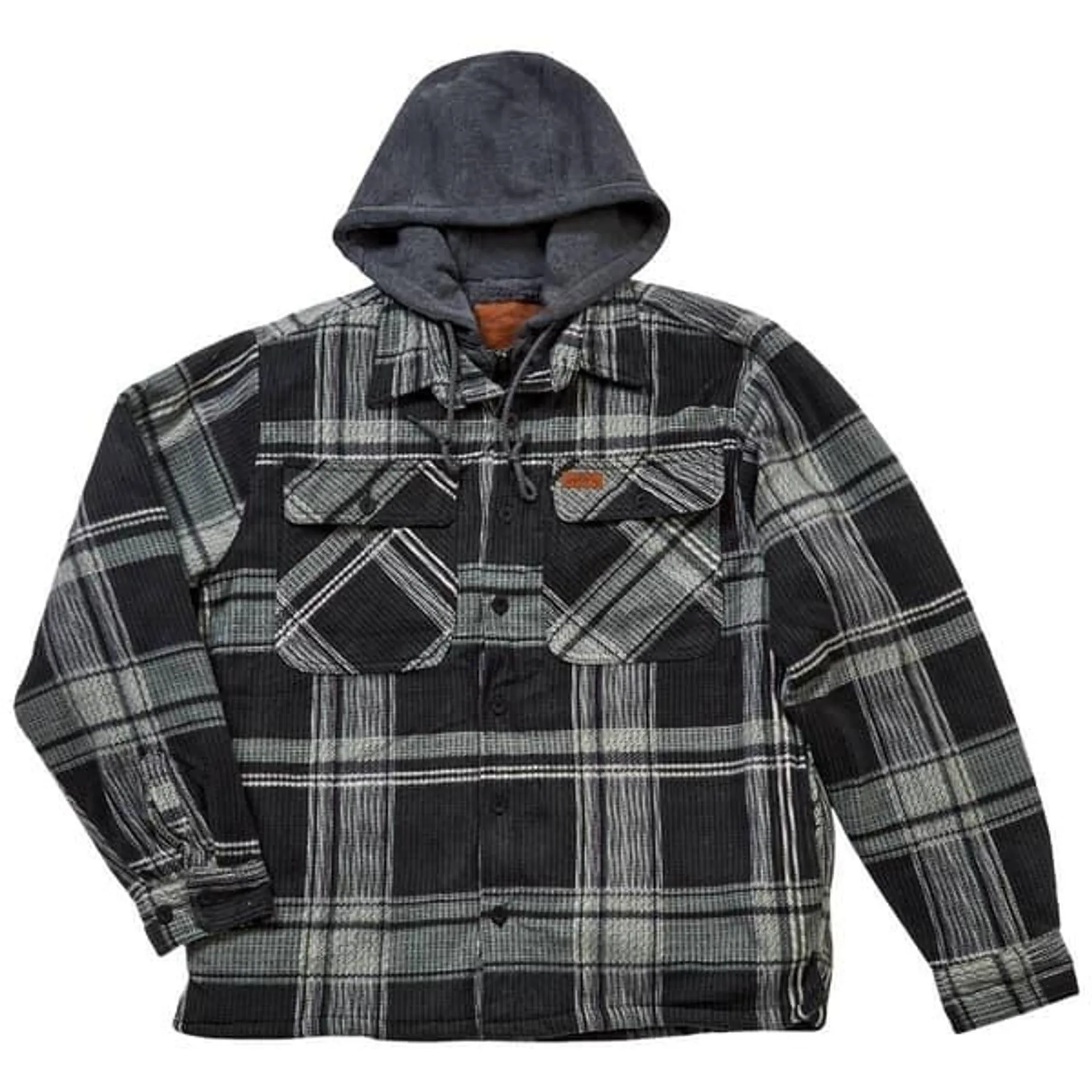 Mens Mountain Ridge Plaid Polar Jacket - Grey Charcoal