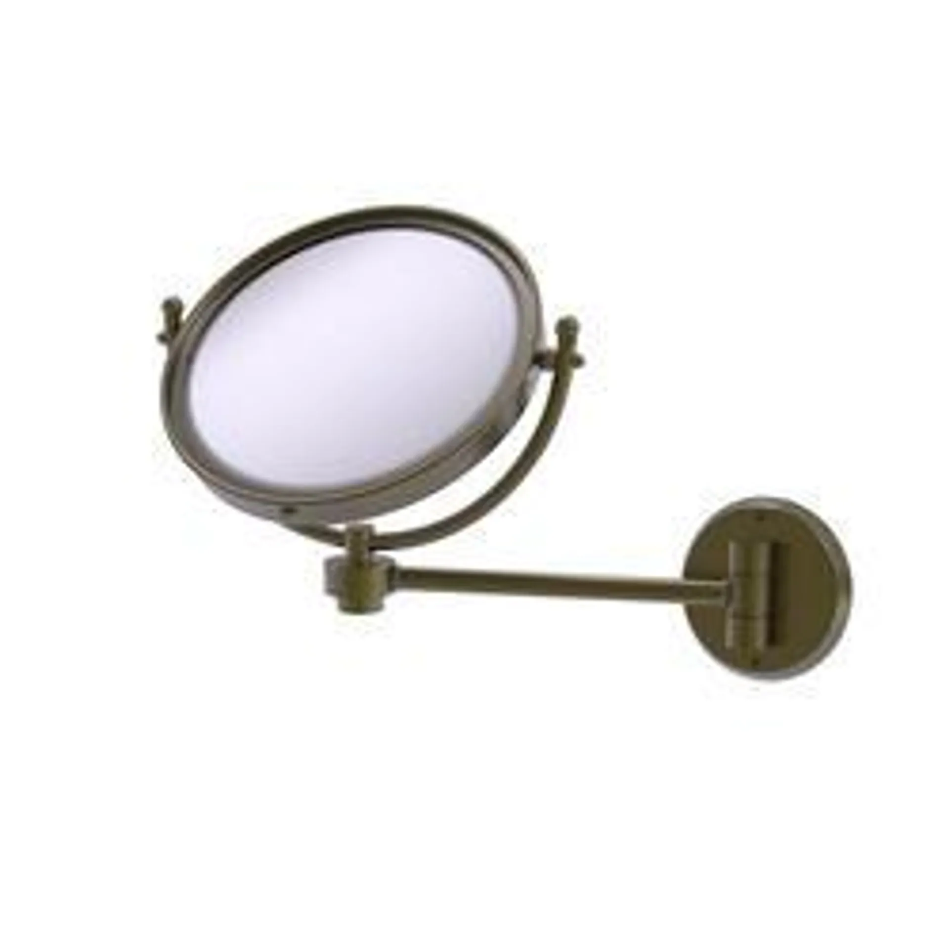 Allied Brass 8" Antique Brass Wall Mounted Magnifying Makeup Mirror (2X Magnification) with Smooth Accents